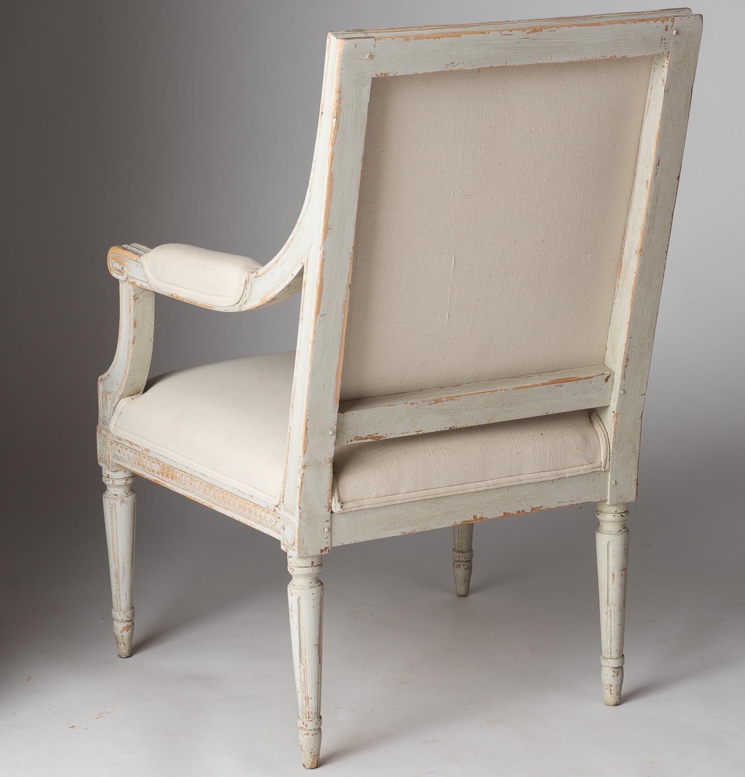 19th Century Pair of Swedish Late Gustavian Period Stockholm Armchairs, circa 1800 For Sale