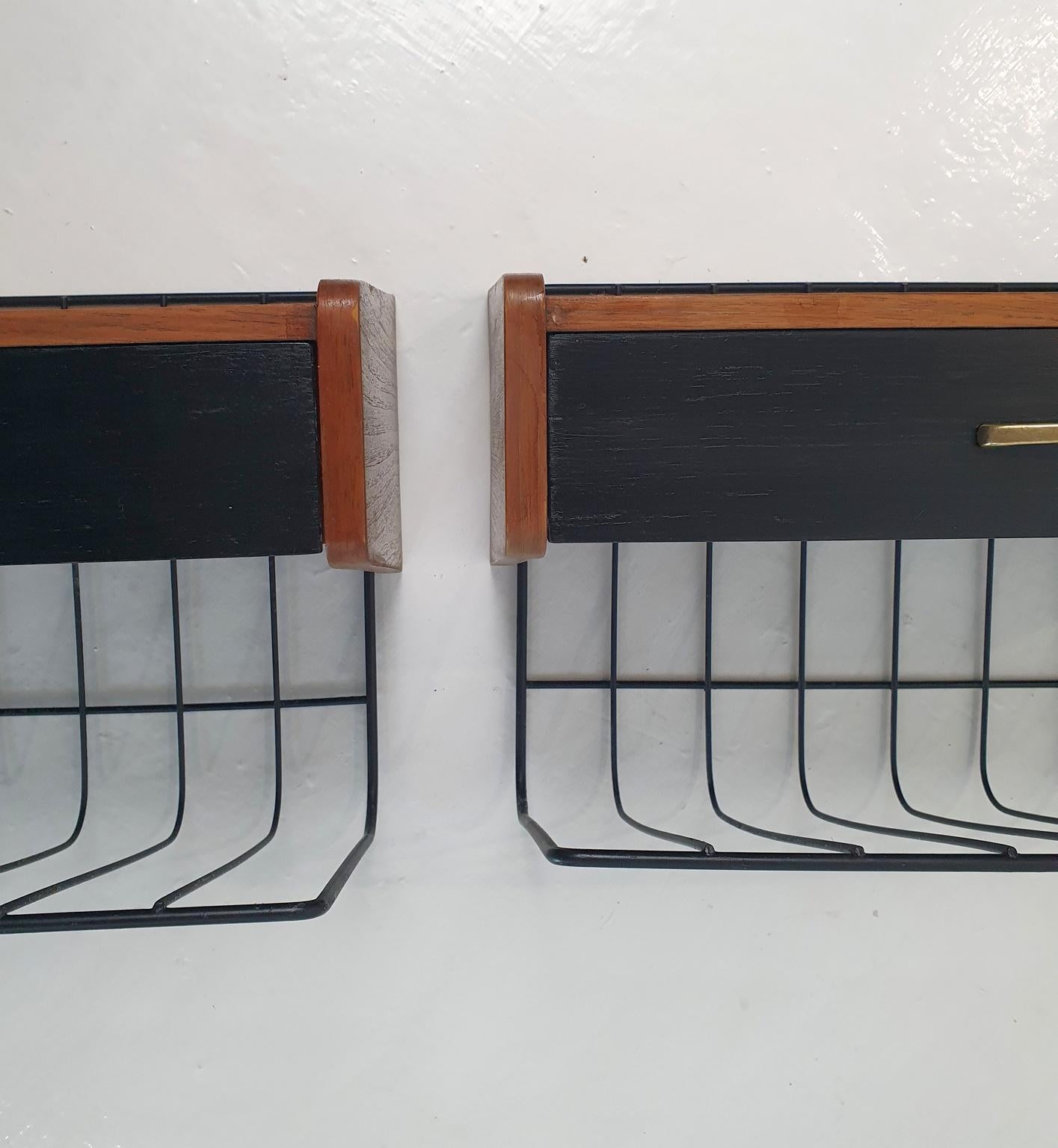 Brass A Pair of Swedish Mid Century Nightstands by Ulferts
