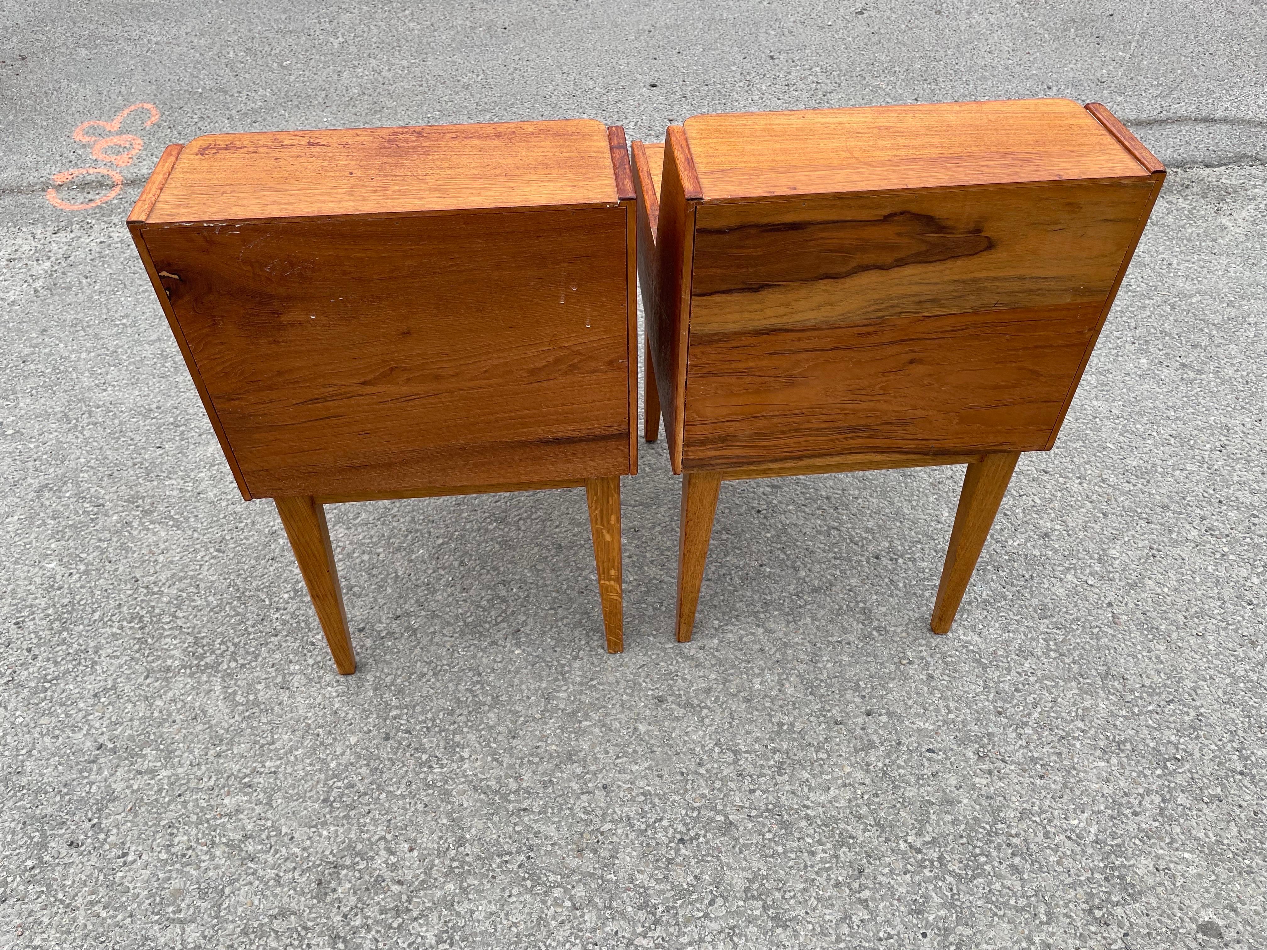 Pair of Swedish Midcentury Teak Nightstands For Sale 6