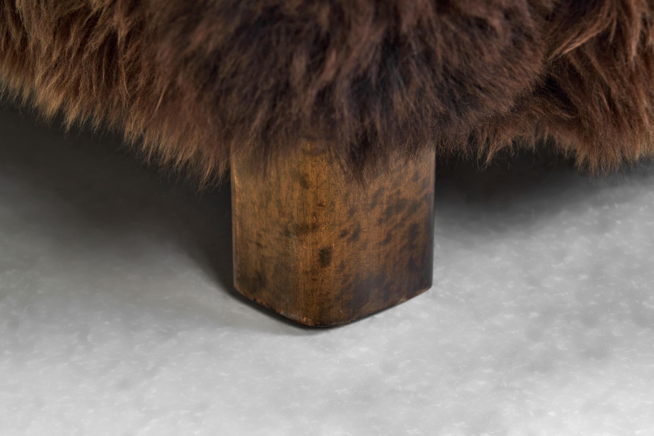 A Pair of Swedish Modern Club Chairs in Longhair Sheepskin, Sweden 1930s 11