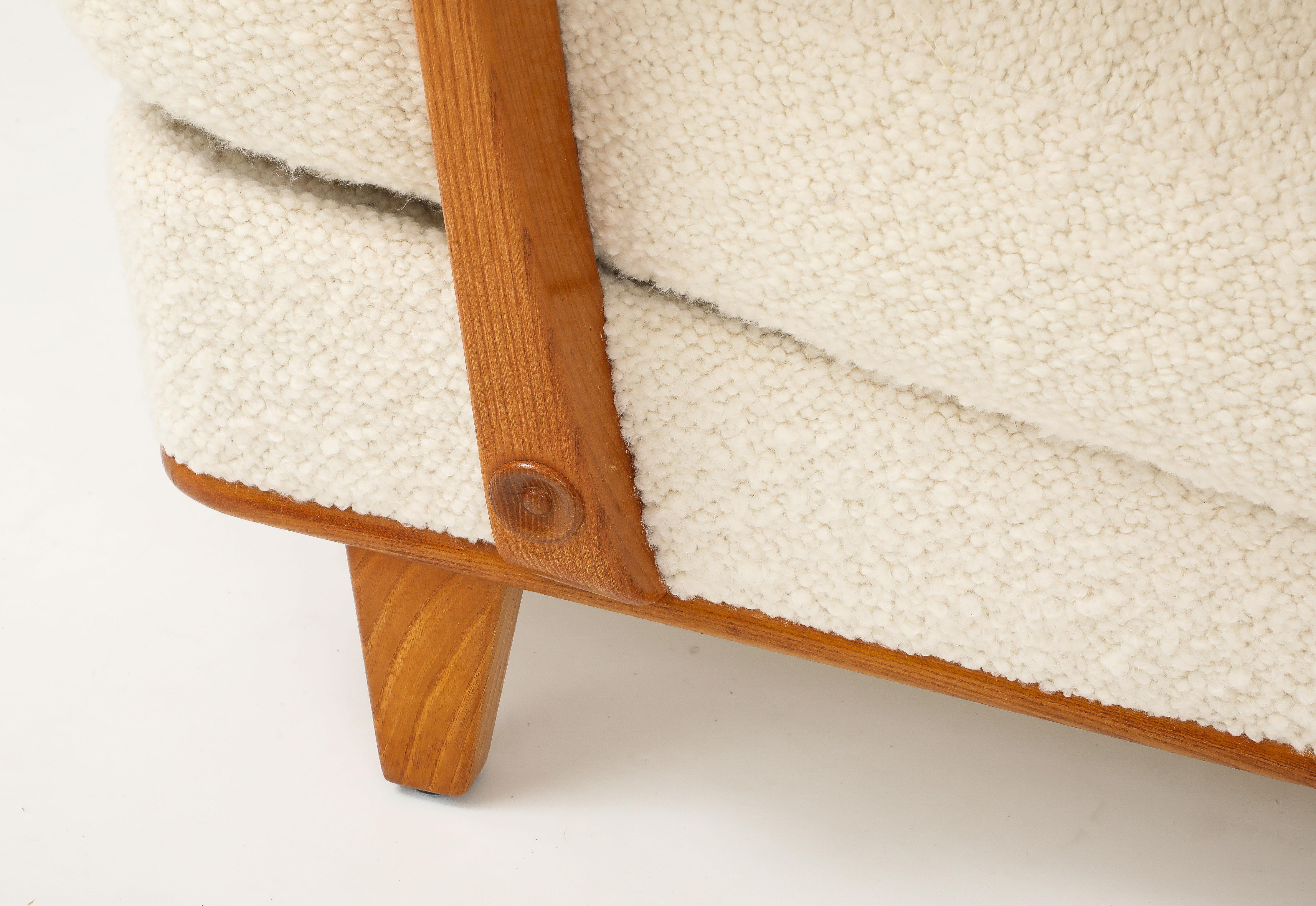 A Pair of Swedish Modern Elmwood Open Armchairs, Circa 1940s For Sale 7