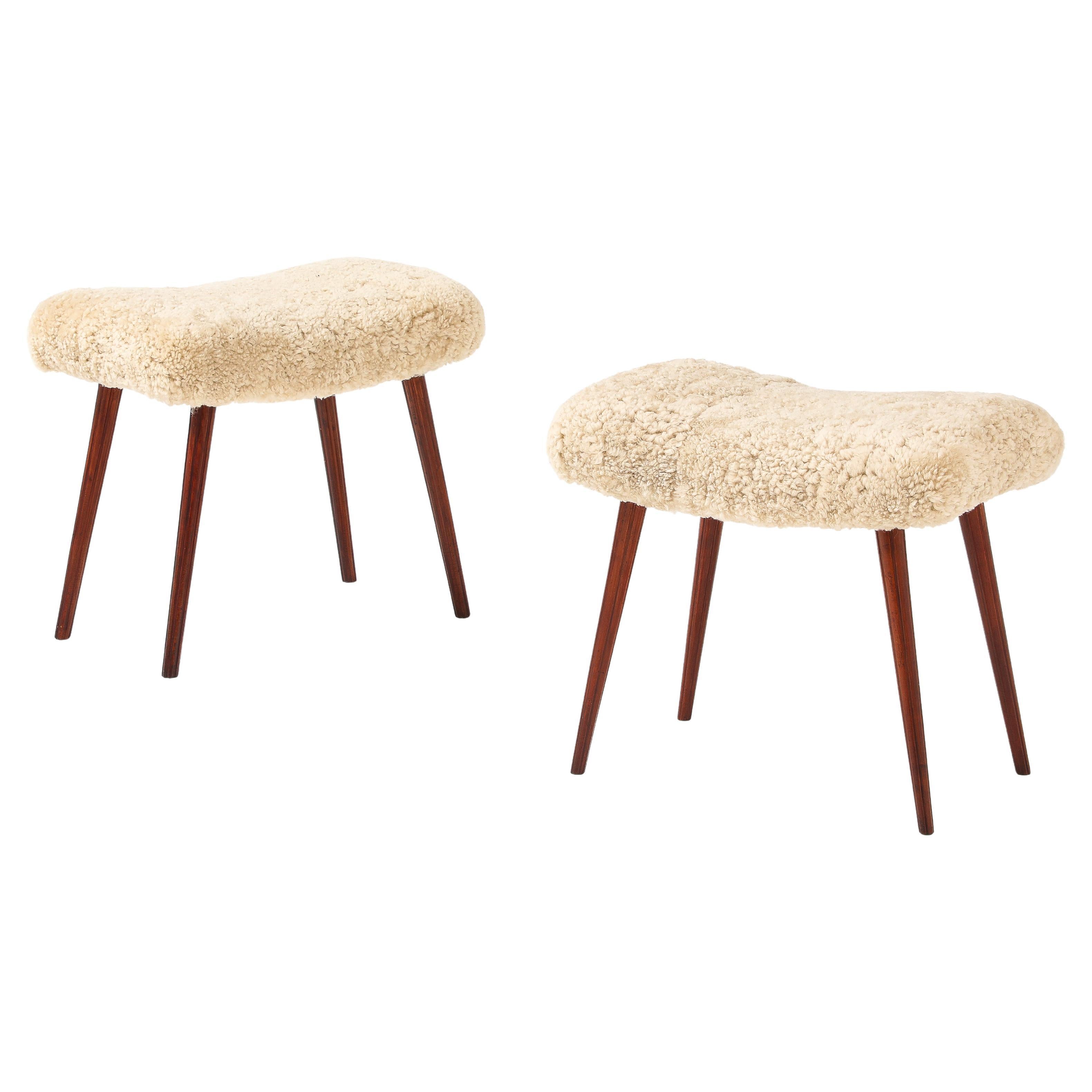 A pair of Swedish Modern Stools, Circa 1940s For Sale