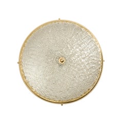 A Pair of Swedish Orrefors Glass Flush Mounts