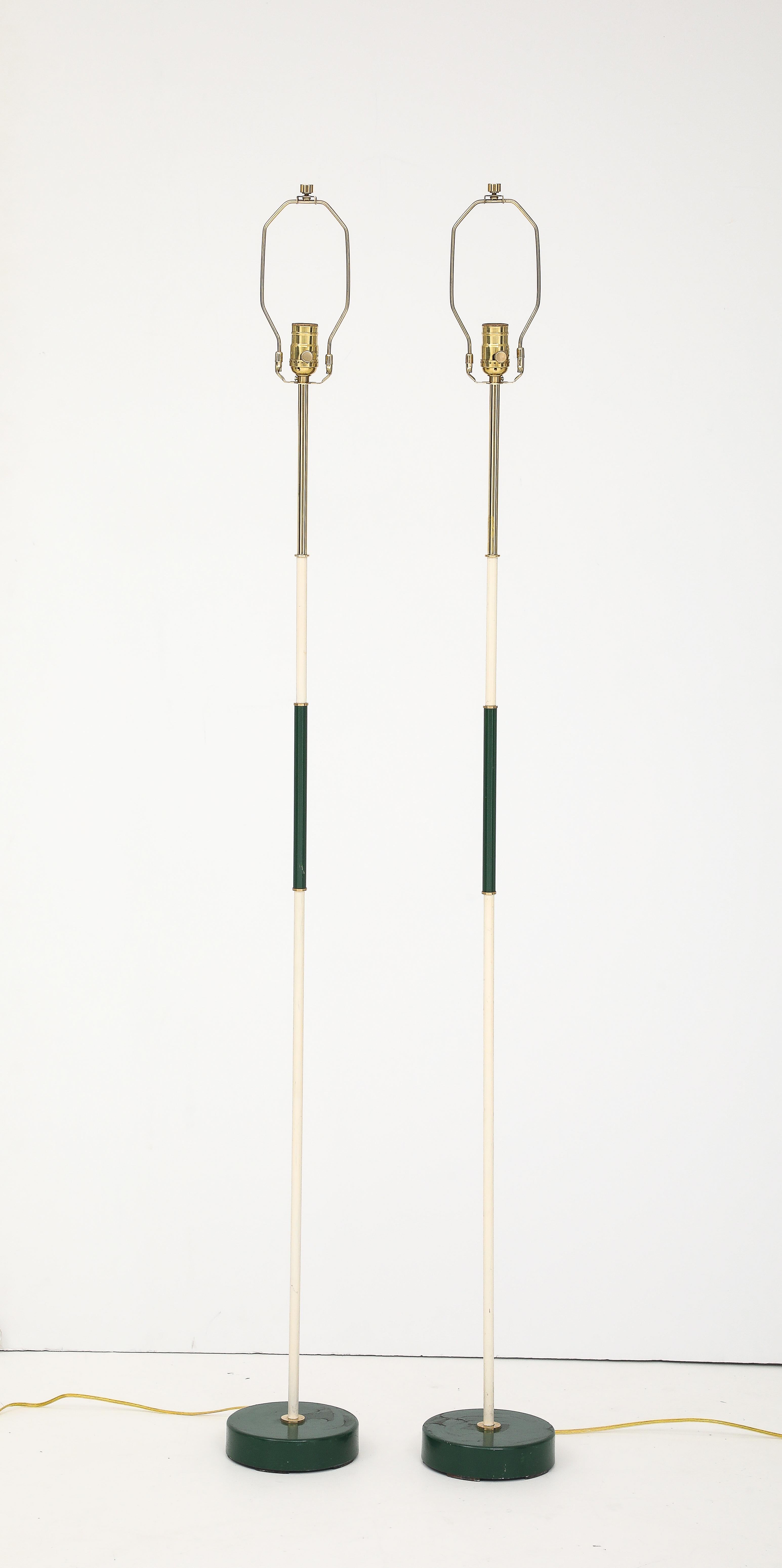 Scandinavian Modern A Pair of Swedish Painted Floor Lamps, Circa 1940s For Sale