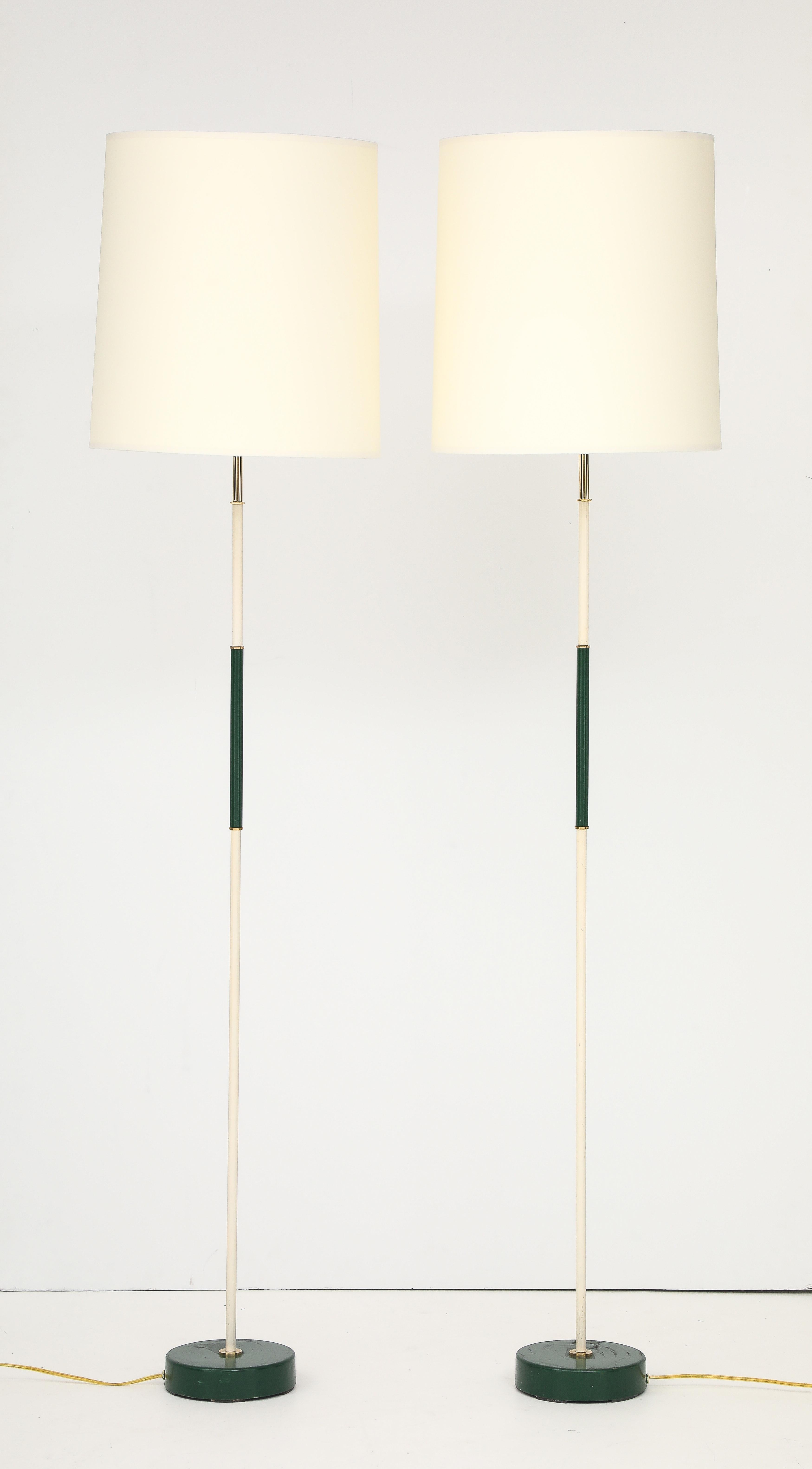 A Pair of Swedish Painted Floor Lamps, Circa 1940s For Sale 1