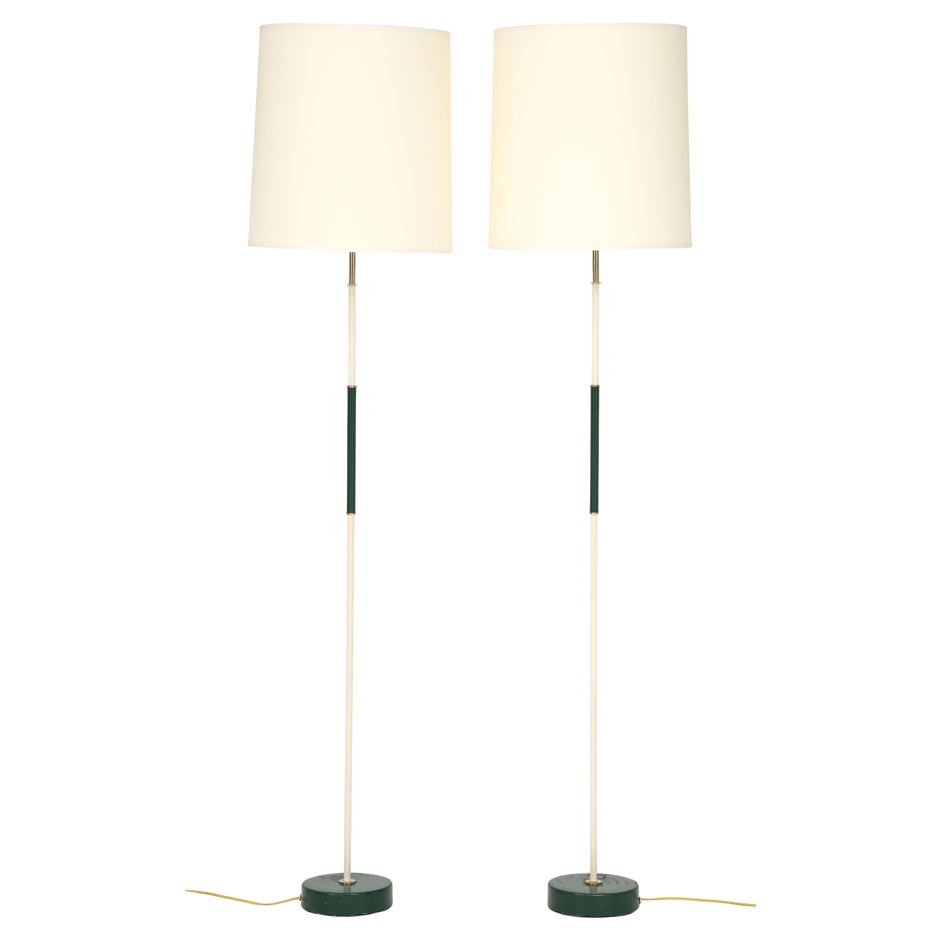 A Pair of Swedish Painted Floor Lamps, Circa 1940s For Sale