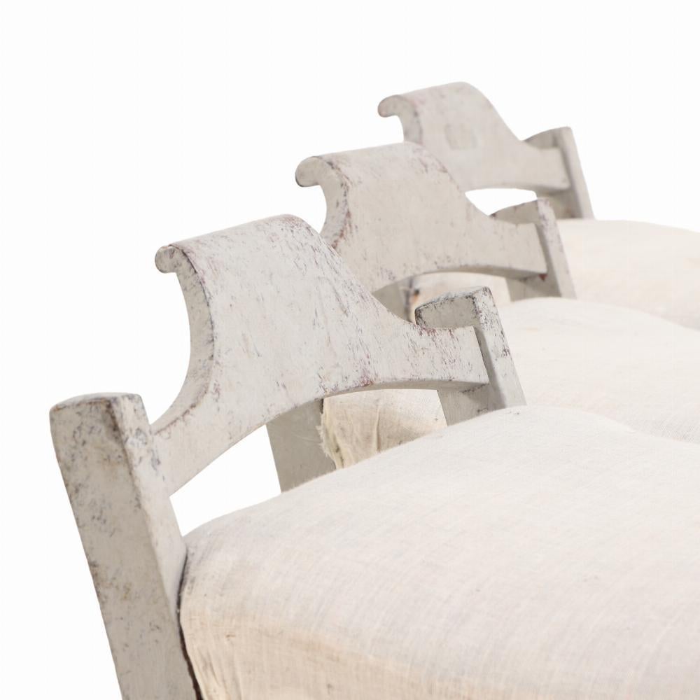 Gustavian A pair of Swedish painted wood stools, C. 1880. For Sale