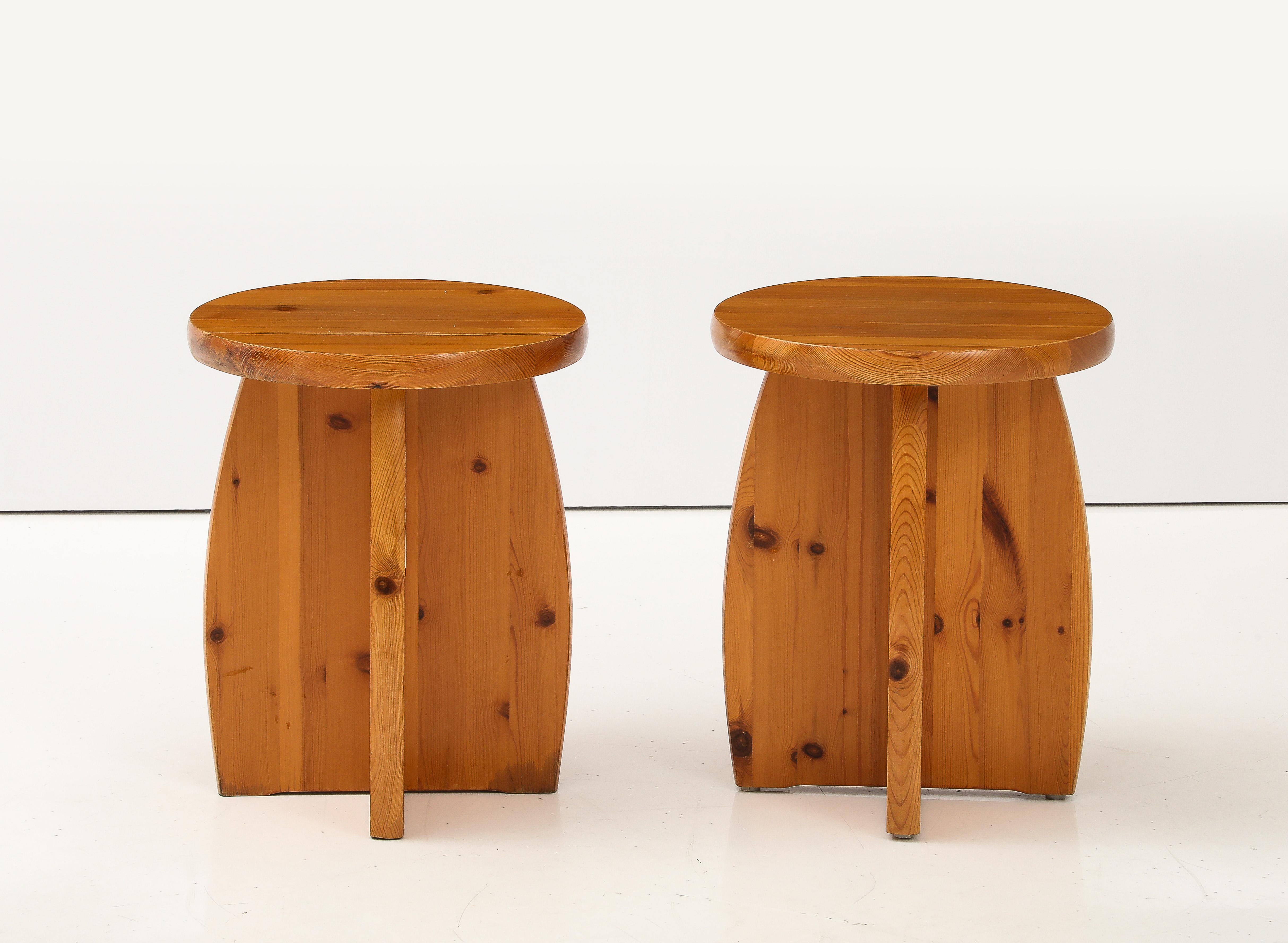A Pair of Swedish Pine Side Table or Stools, Circa 1970s 5