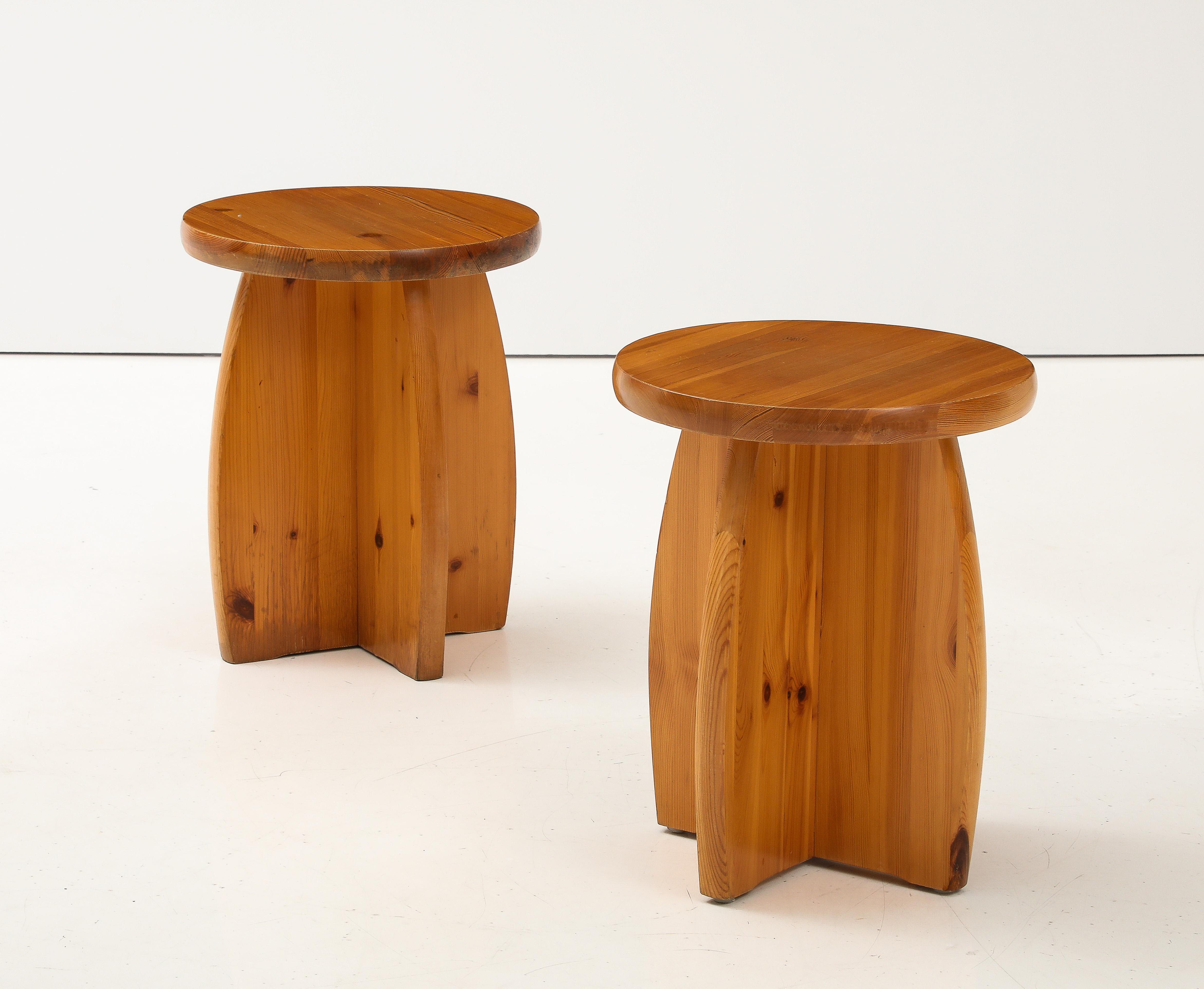 A Pair of Swedish Pine Side Table or Stools, Circa 1970s In Good Condition In New York, NY