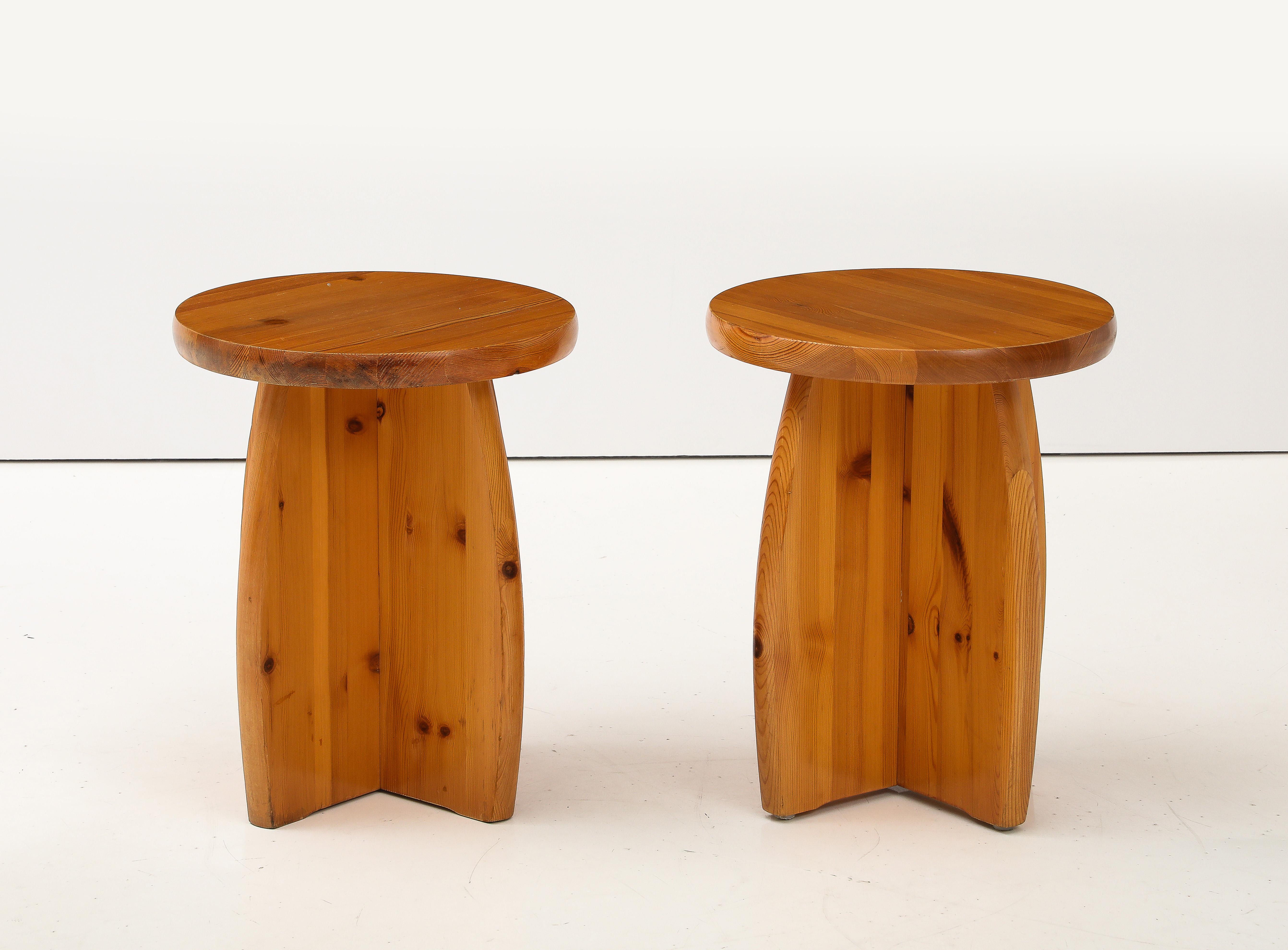 A Pair of Swedish Pine Side Table or Stools, Circa 1970s 3