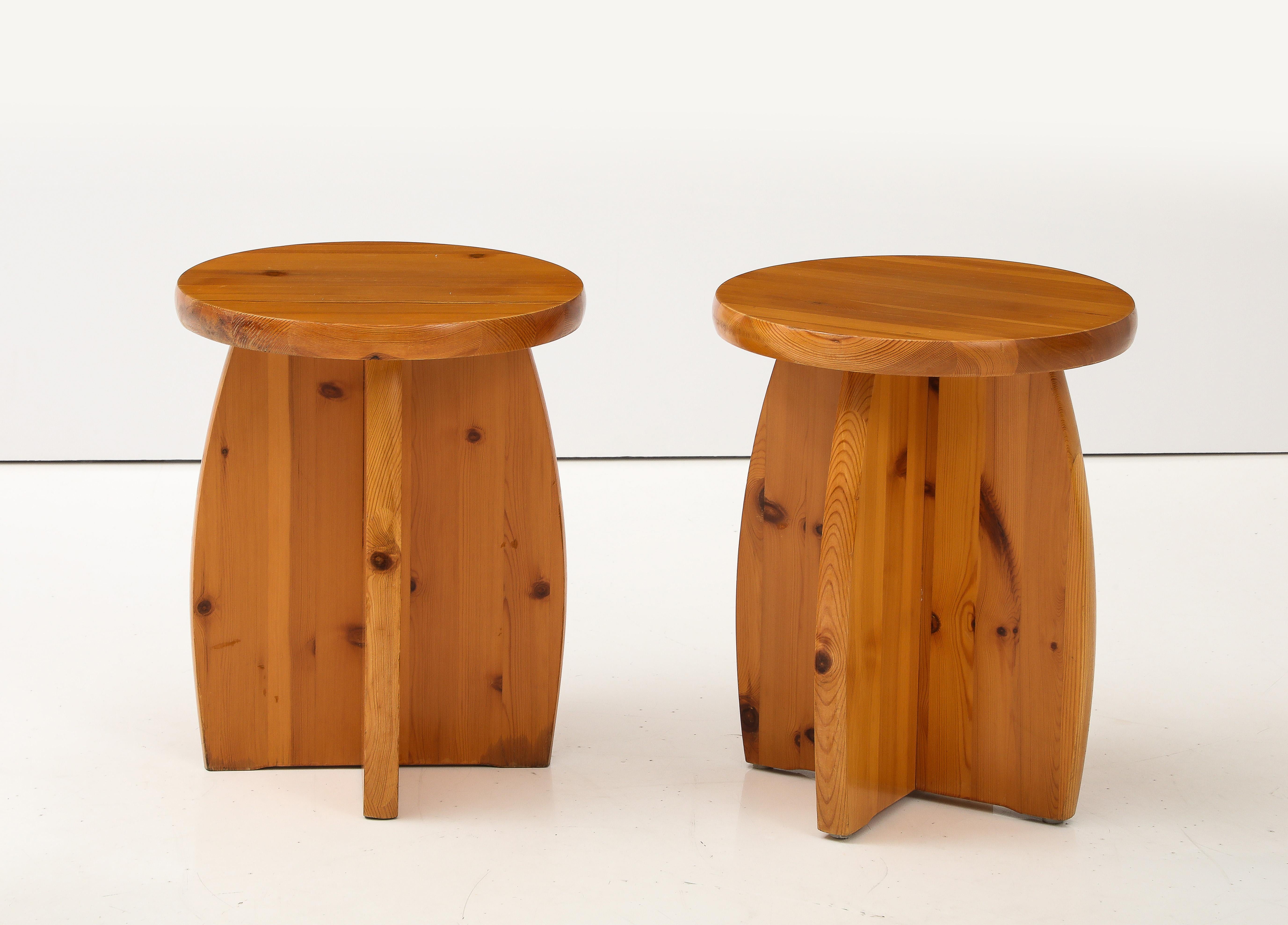 A Pair of Swedish Pine Side Table or Stools, Circa 1970s 4