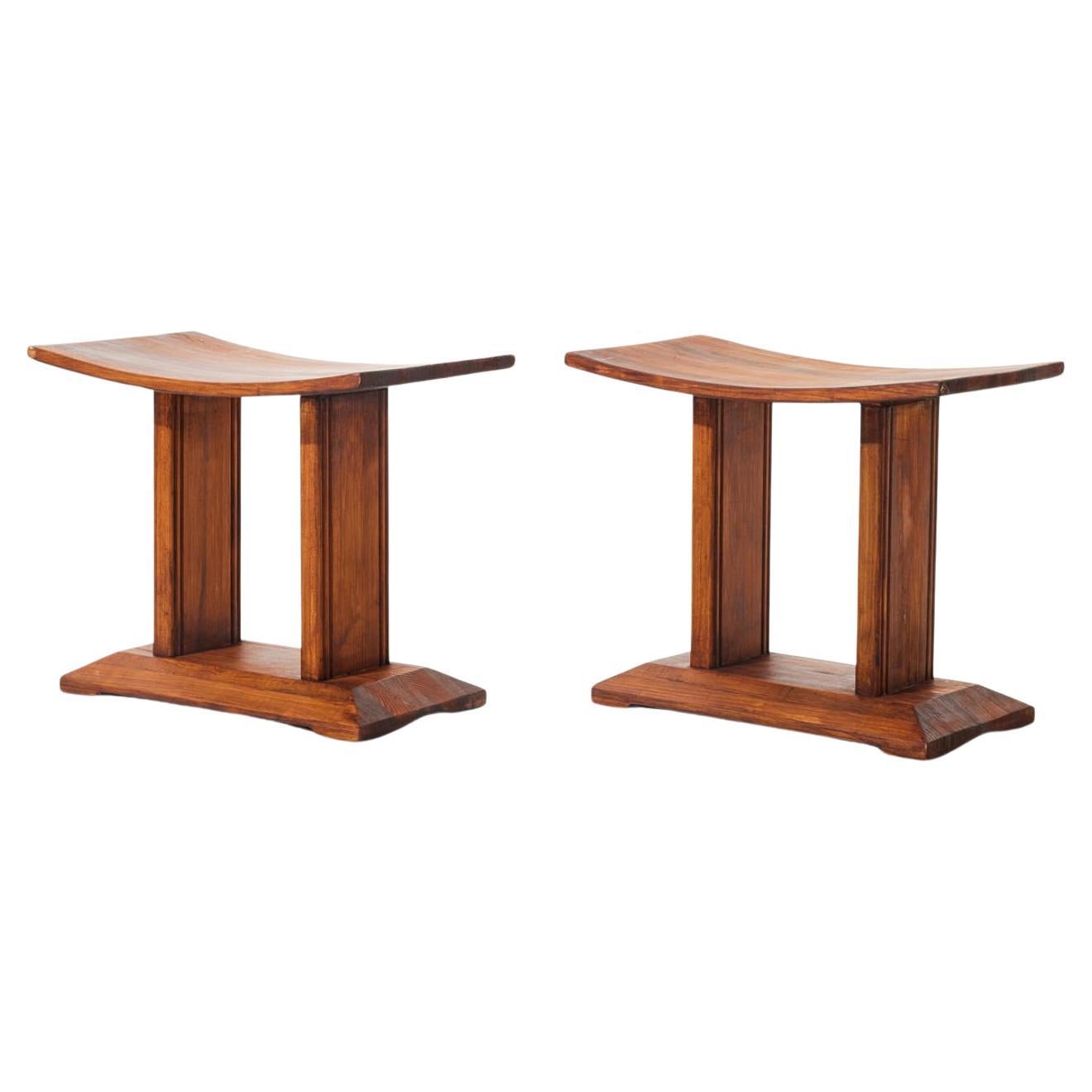 A pair of Swedish pine stools For Sale