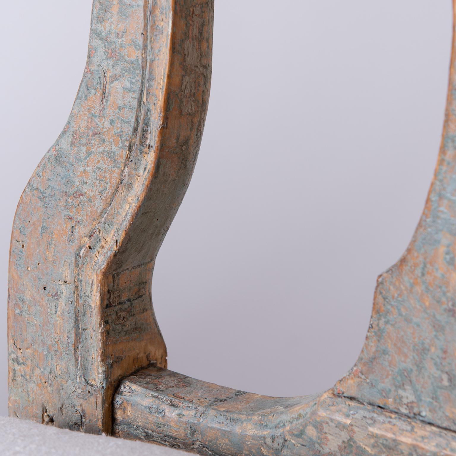 Pine Pair of Swedish Rococo Period Side Chairs, circa 1760 For Sale