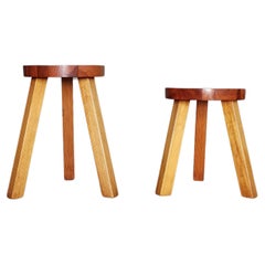 Vintage A pair of Swedish stools in solid pine. Sweden 1960s. 
