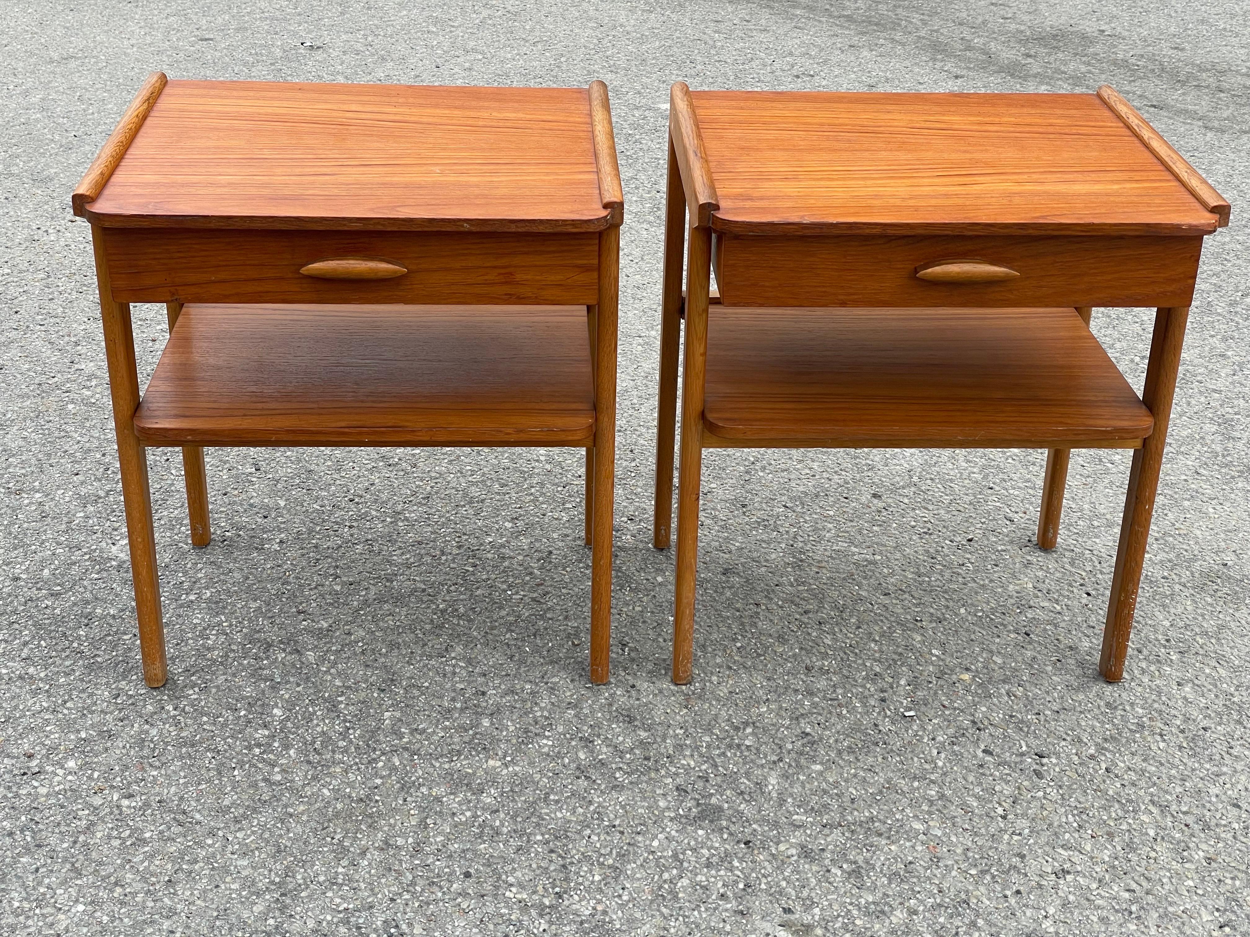 A pair of Swedish teak nightstands from Ahlqvist Brothers from the 1960´s For Sale 4