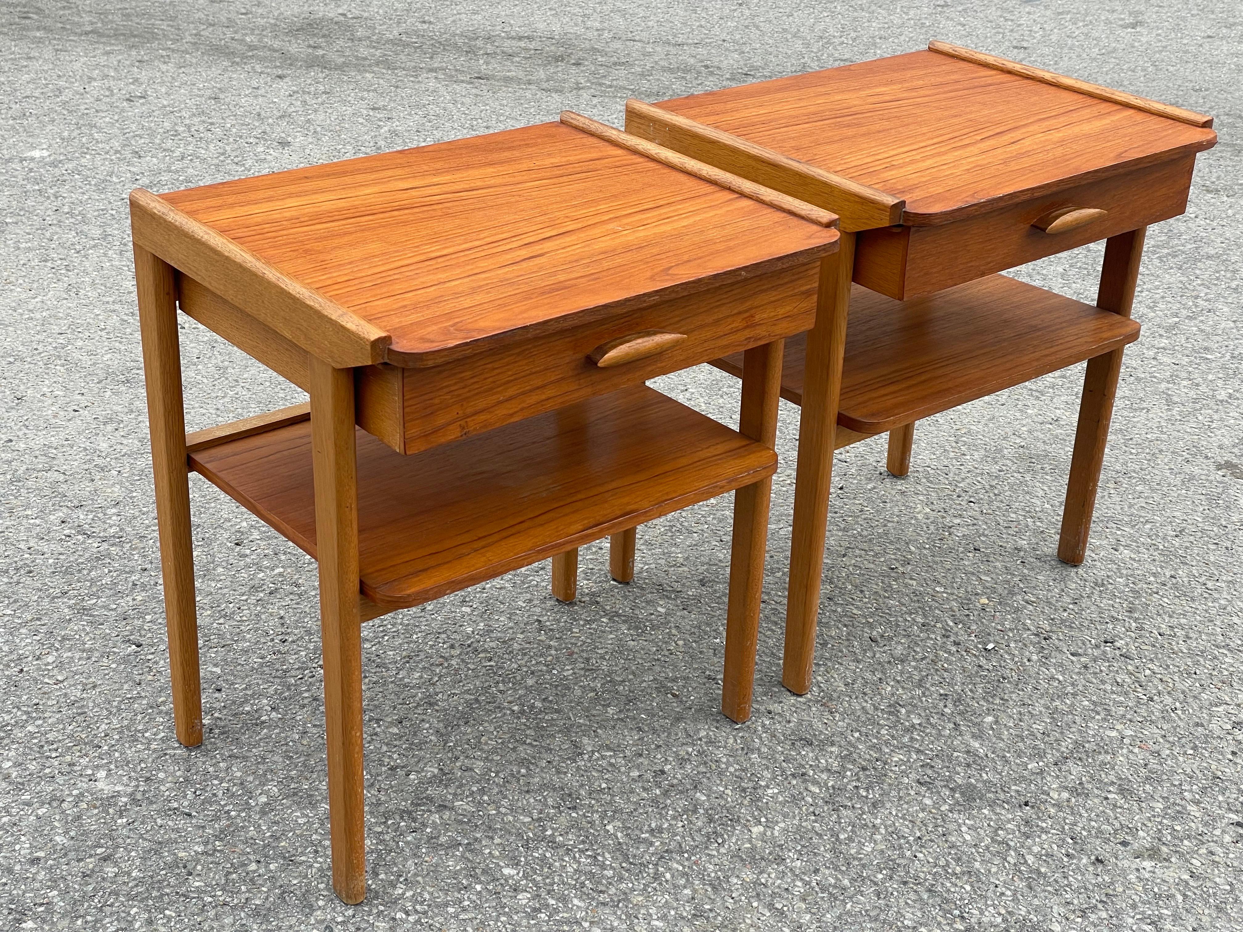 Mid-Century Modern A pair of Swedish teak nightstands from Ahlqvist Brothers from the 1960´s For Sale