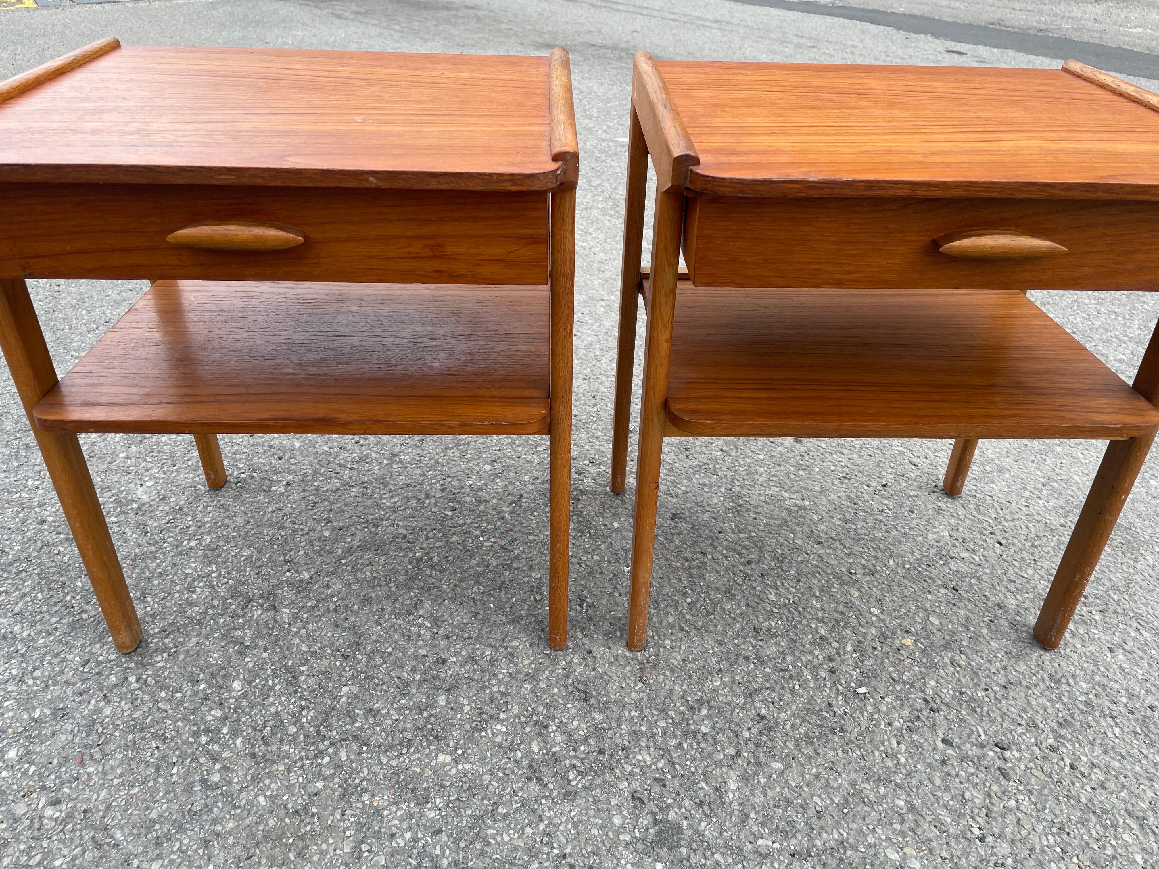 Teak A pair of Swedish teak nightstands from Ahlqvist Brothers from the 1960´s For Sale