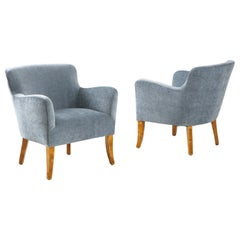 Pair of Swedish Upholstered Club Chairs, circa 1940