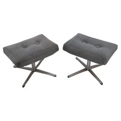 Coppia di sgabelli girevoli, Tabourets o poggiapiedi, Cecoslovacchia, anni Settanta.