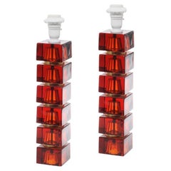 A pair of table lamp by Carl Fagerlund for Orrefors
