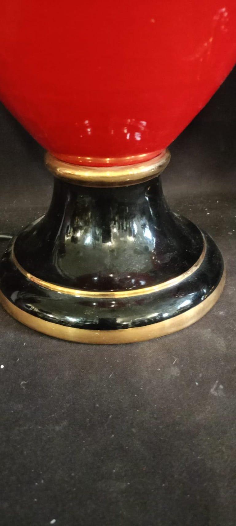 Ein Paar Tischlampen aus Keramik  Italienisch 1970er Jahre (Glasiert) im Angebot
