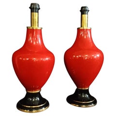 A Pair Of Table Lamp Ceramic  Italian 1970's