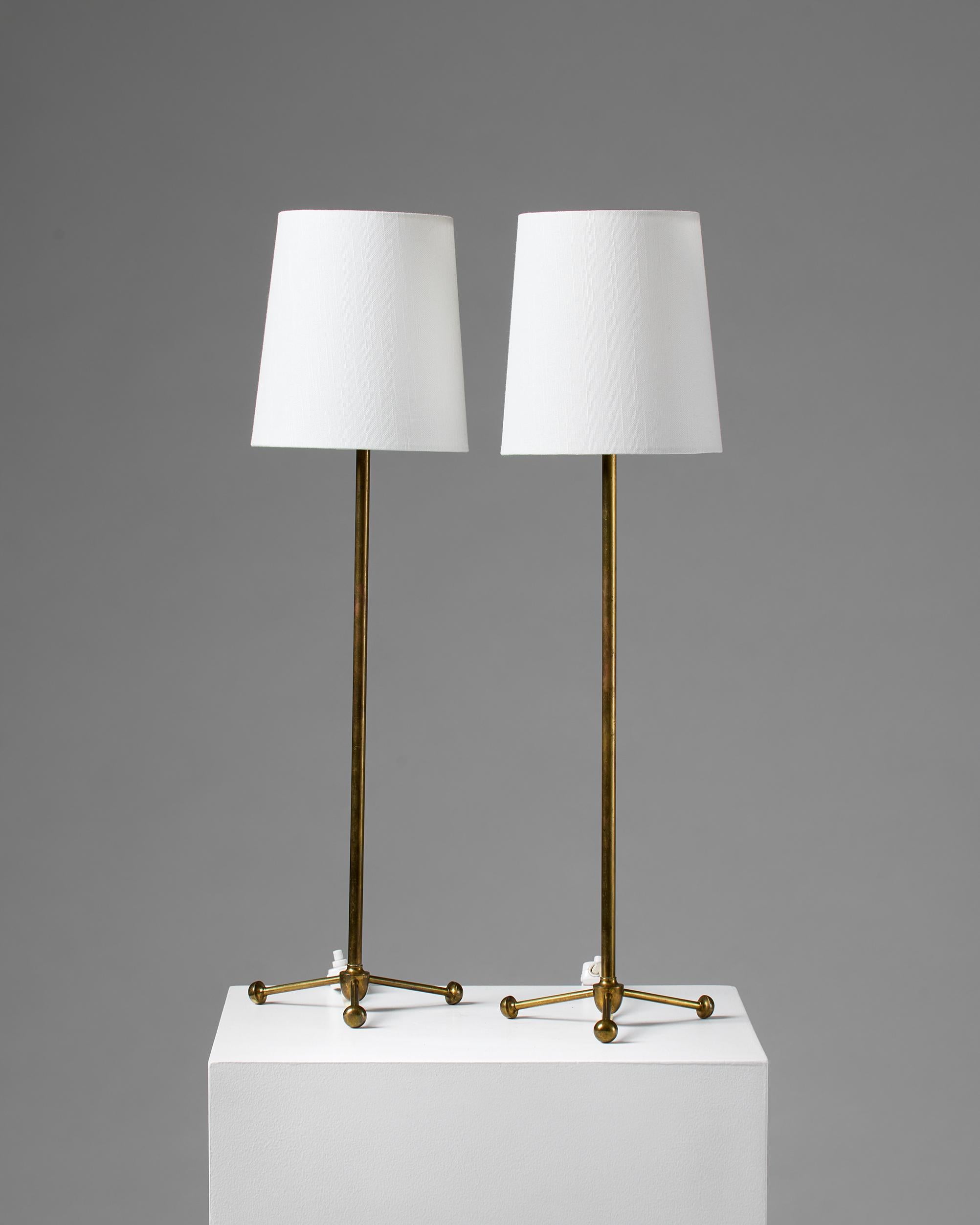 Paire de lampes de table, Suède, années 1940