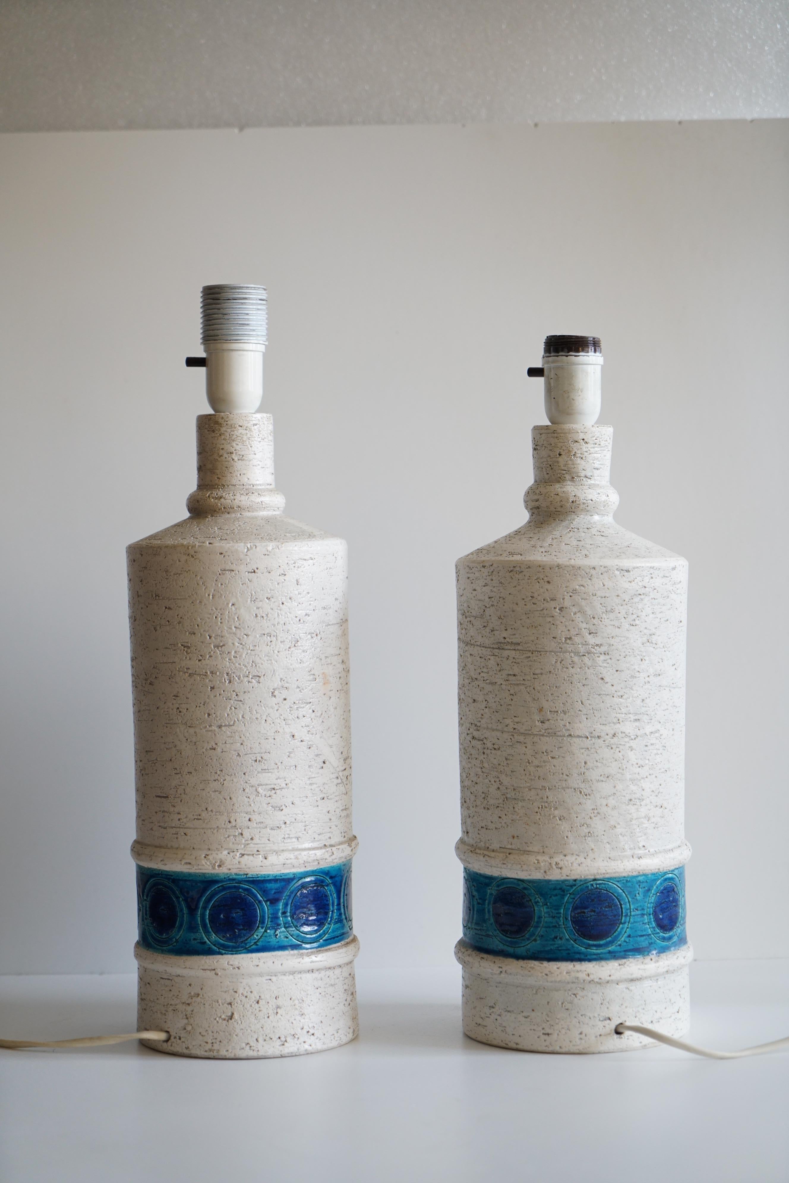 A pair of table lamps by Bitossi for Bergboms Escandinavo moderno en venta