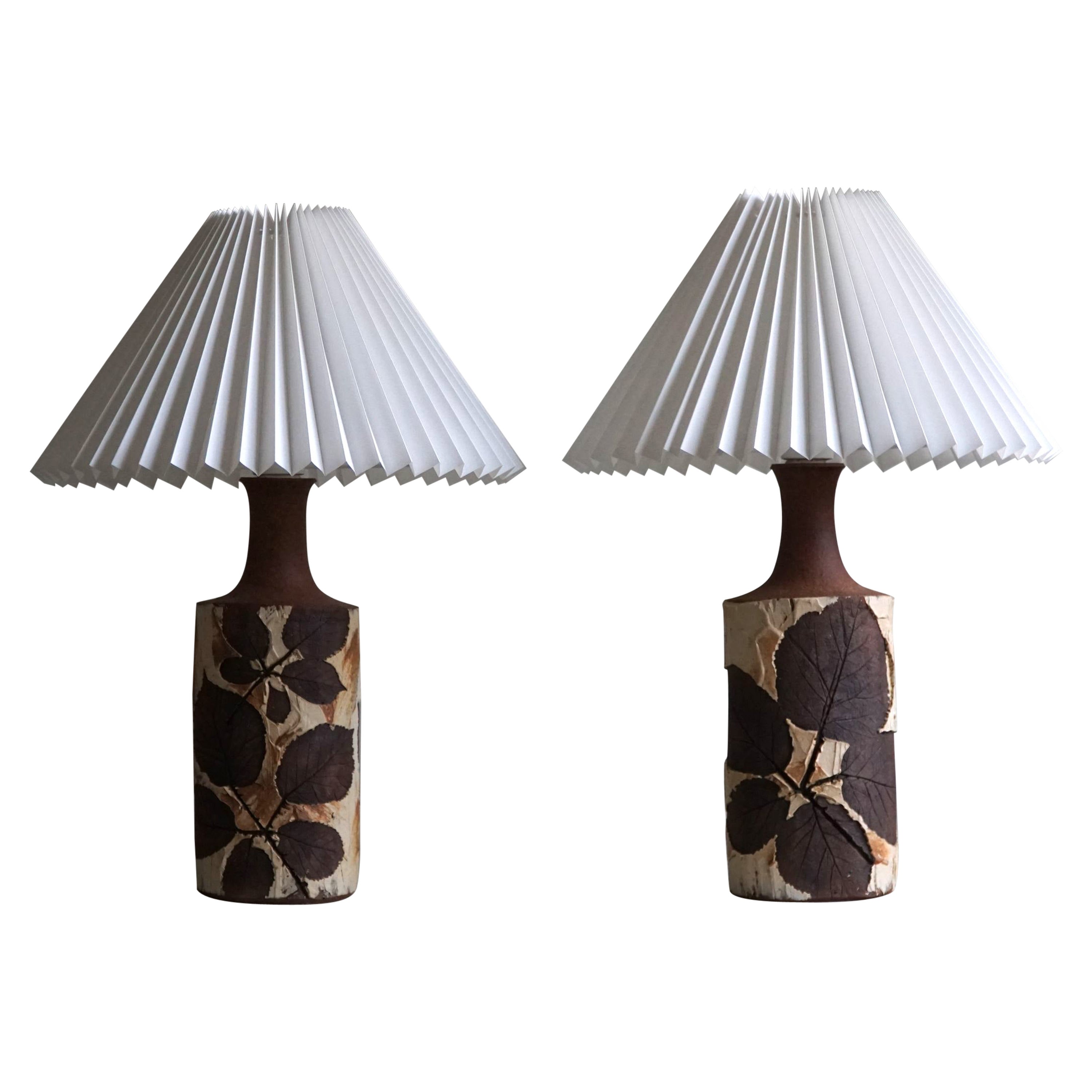 A Pair of Table Lamps by Bodil Marie Nielsen Danish Ceramic , 1960s