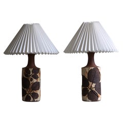 Ein Paar Tischlampen von Bodil Marie Nielsen, dänische Keramik, 1960er Jahre