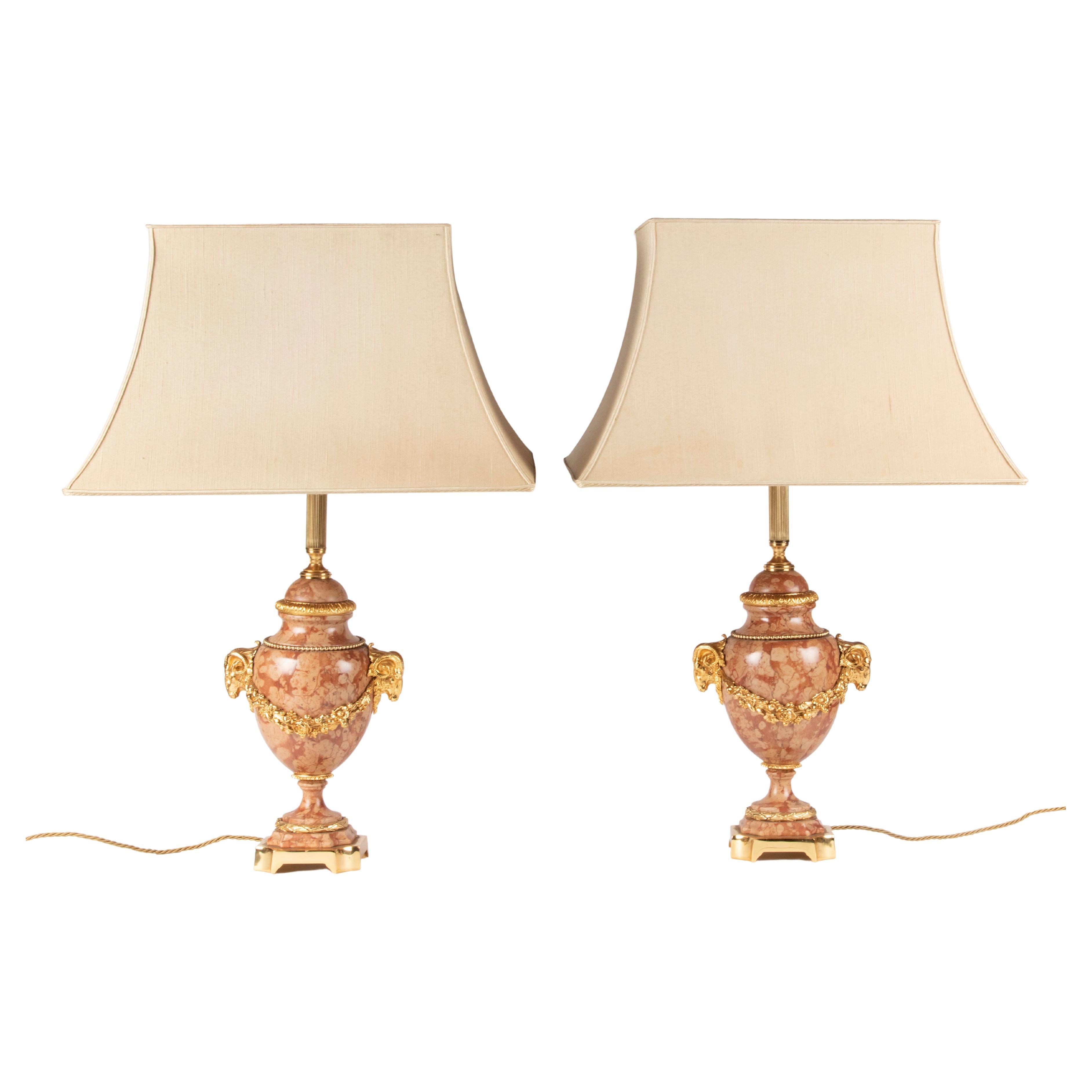 Pair of Table Lamps by Giulia Mangani Louis XVI-Style For Sale