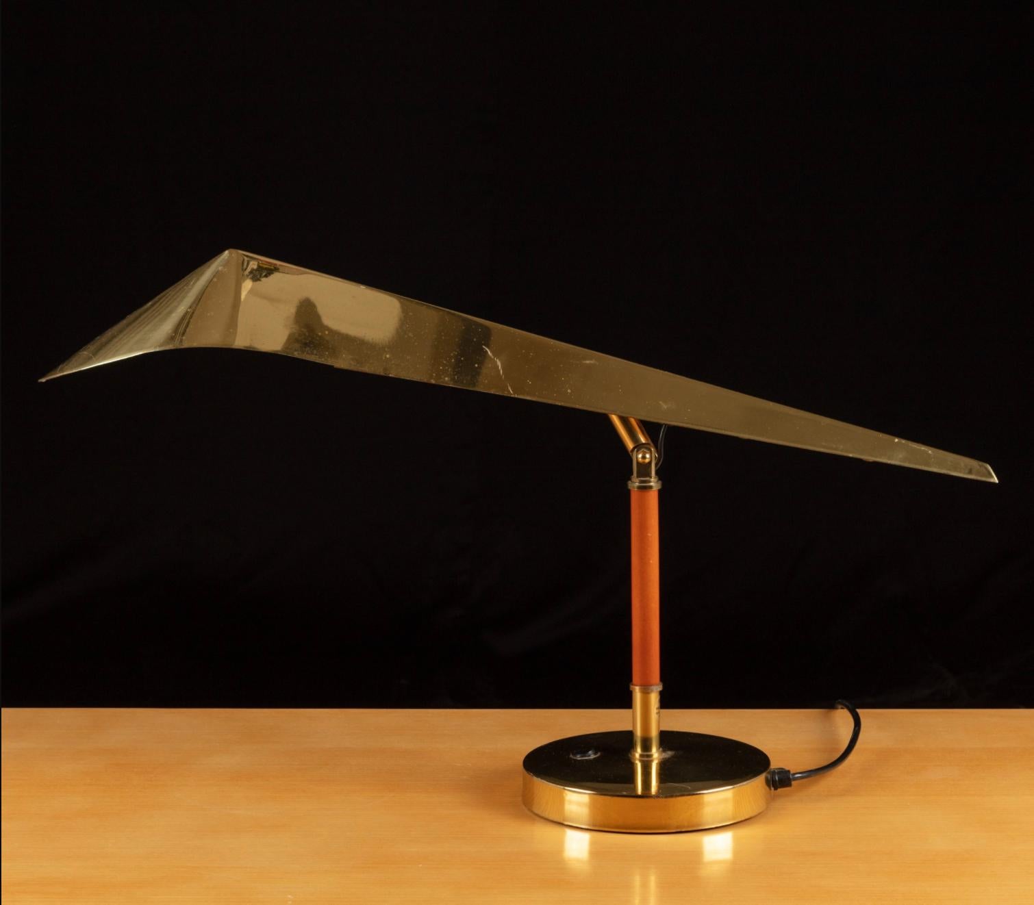 Brass Pair of Table Lamps by KT Valaistus For Sale