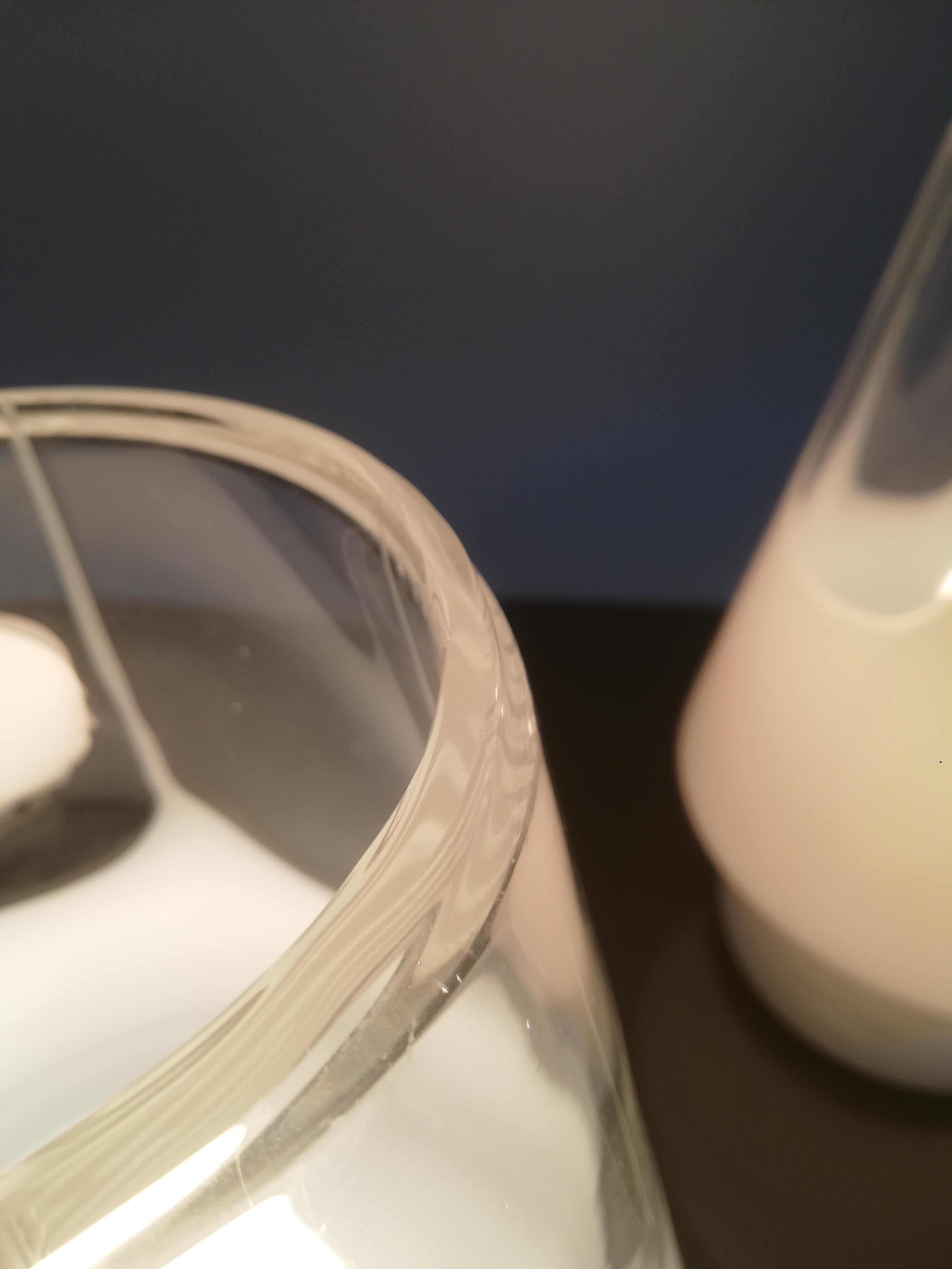 Paire de lampes de bureau Prima Luce en verre de Murano blanc artistique, Italie, années 1970 en vente 6