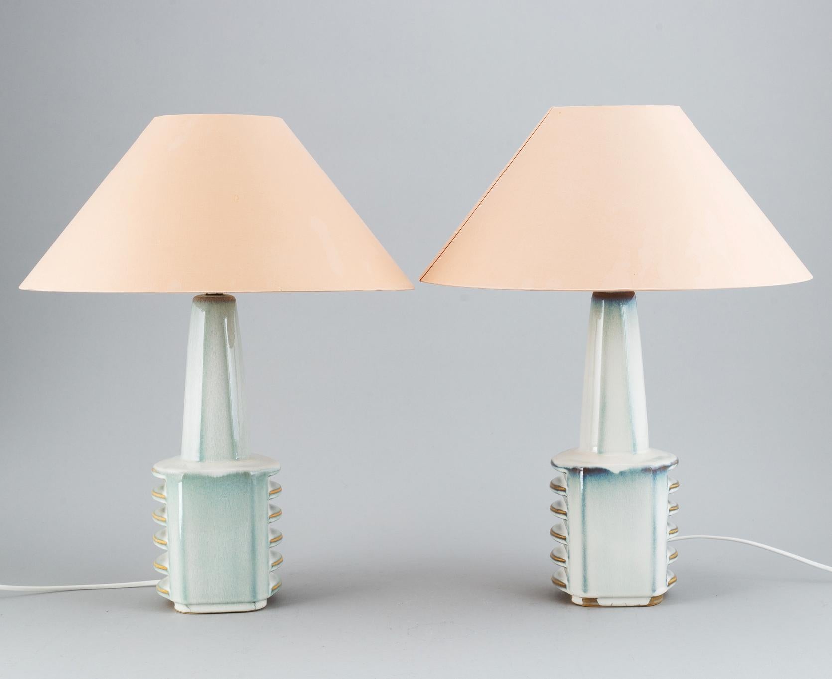 Scandinavian Modern Pair of Table Lamps by Soholm For Sale
