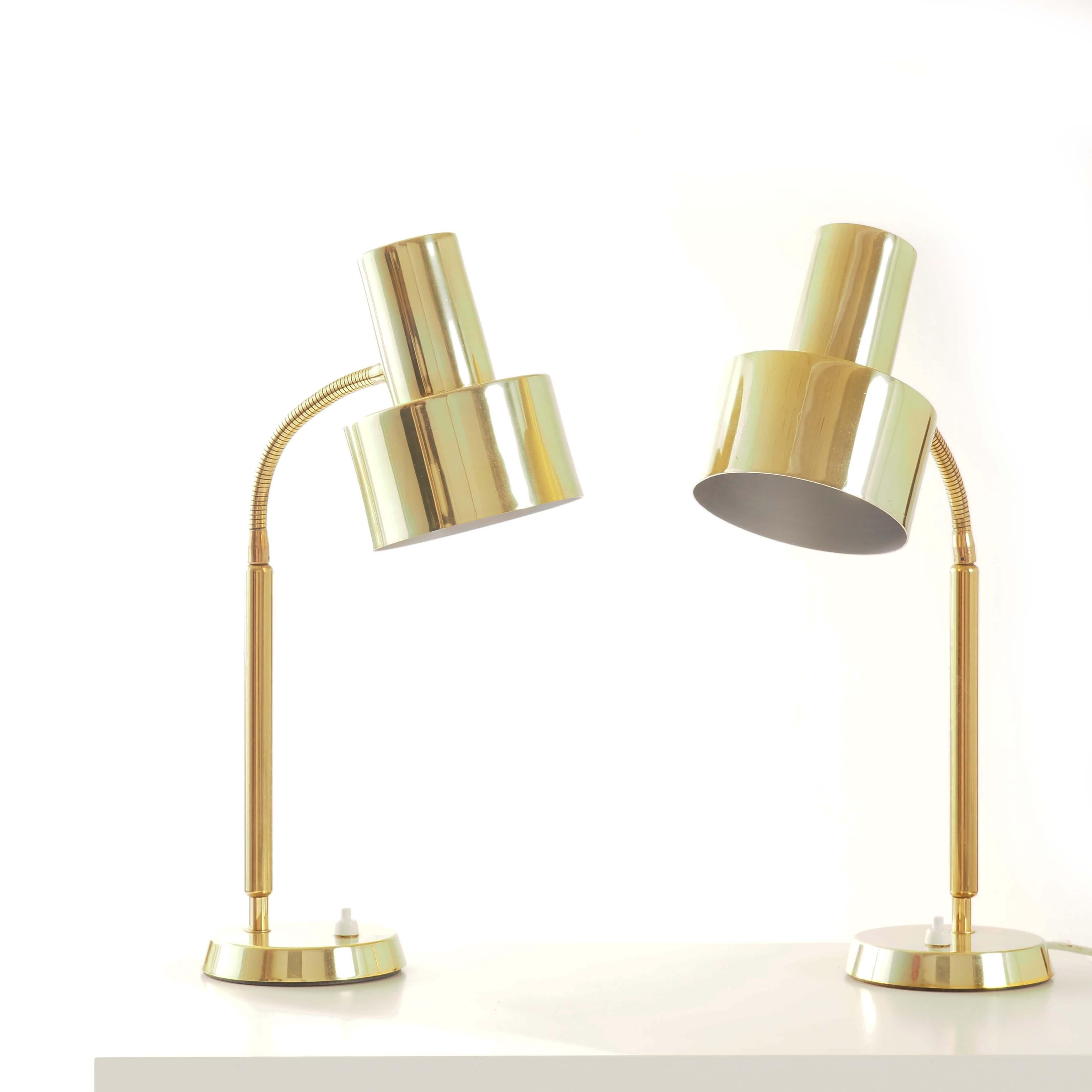 Swedish Pair of Table Lamps in Brass by Boréns, Sweden