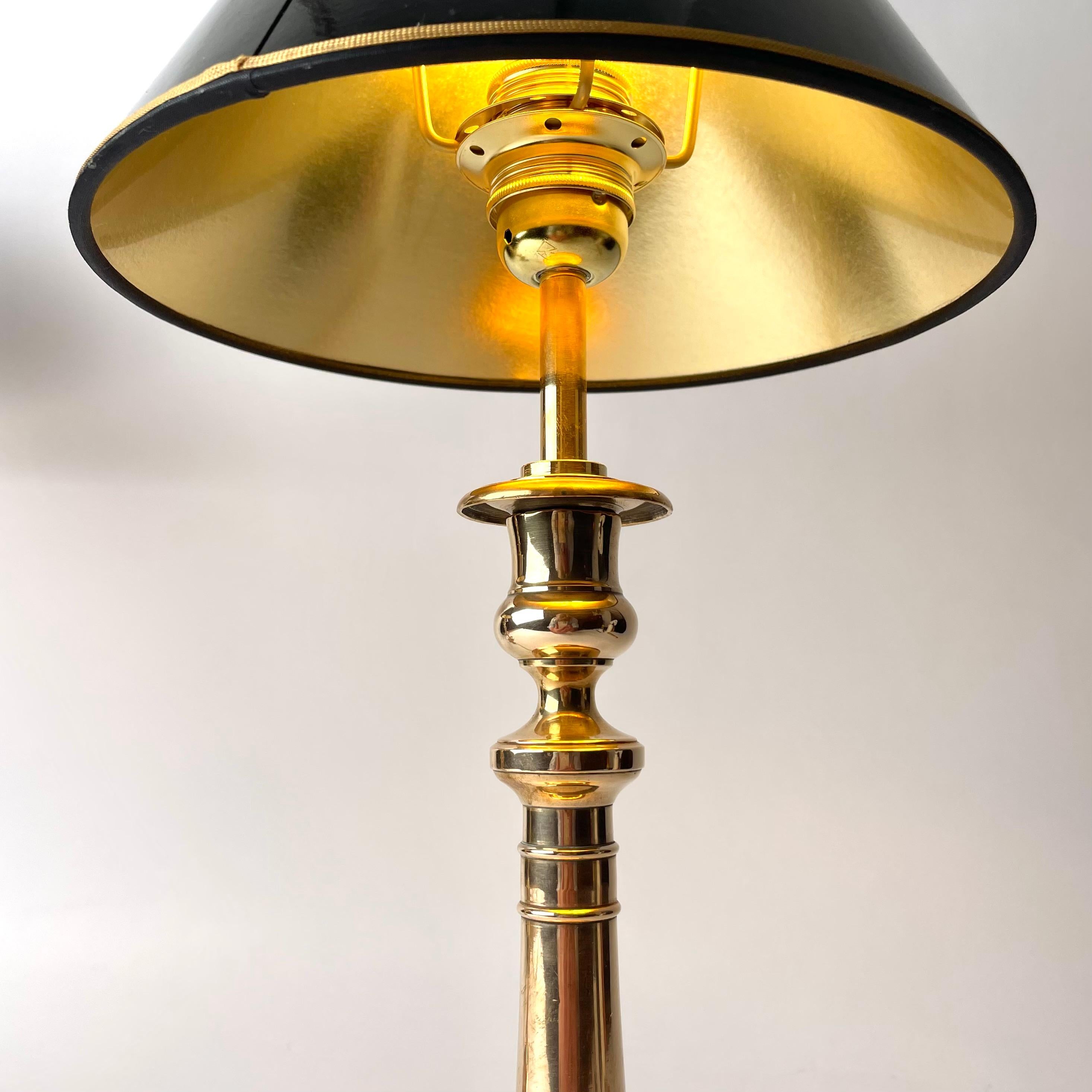 A Pair of Table Lamps in Brass, Late Empire 1