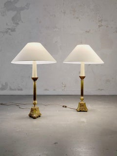 A Pair of LUXURIOUS Bronze NEO-CLASSICAL TABLE LAMPS, France XIX & 1970