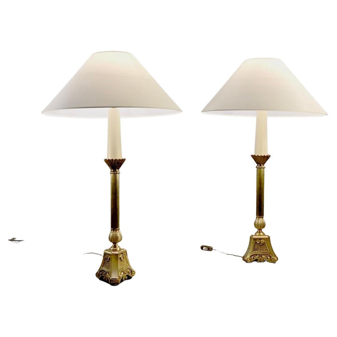 A Pair of LUXURIOUS Bronze NEO-CLASSICAL TABLE LAMPS, France XIX & 1970 For Sale