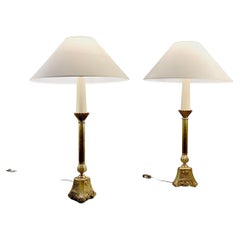 A Pair of Table Lamps Made of Ancient 19th Century Candlesticks, France 