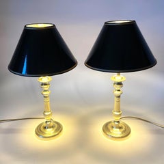 Pair of Table Lamps, Originally Empire Candlesticks