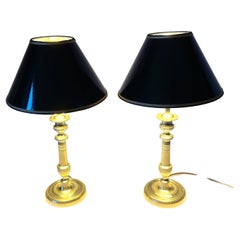 Pair of Table Lamps, Originally Empire Candlesticks