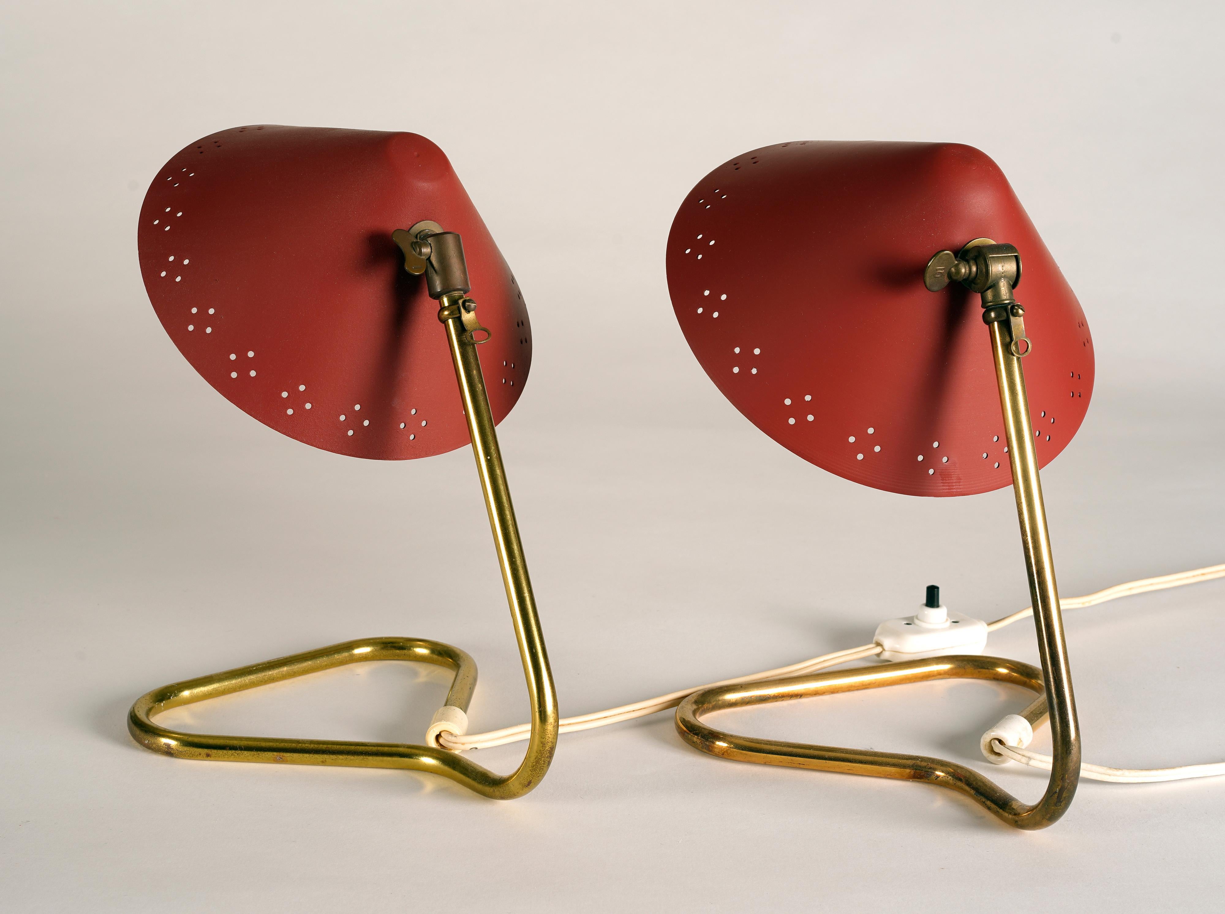 Peint Paire de lampes de table/appliques conçues par Eric Wärnå pour Gnosjö, années 1950 en vente