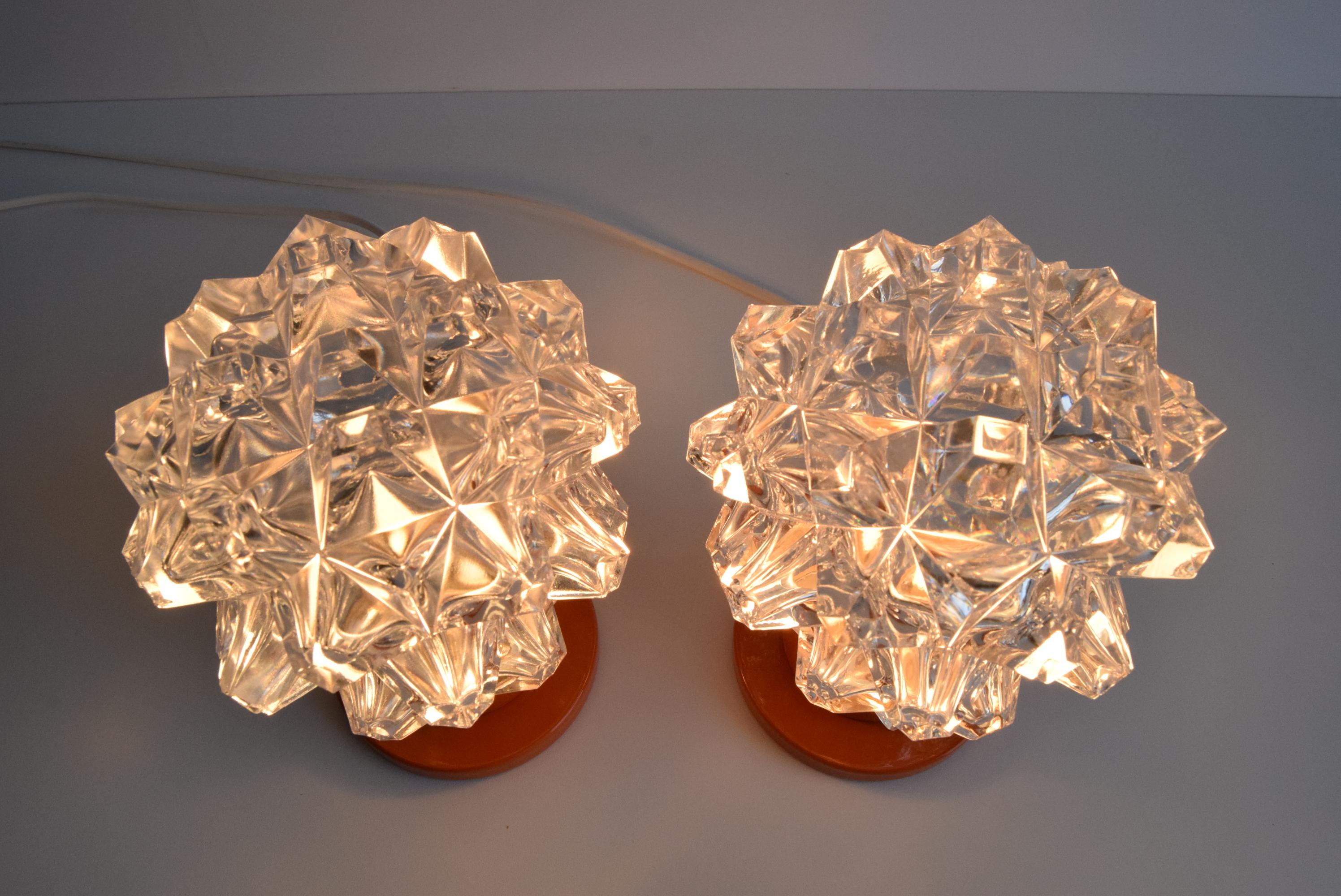 A pair of table or wall lamps from the middle of the century/ Kamenický Šenov For Sale 3