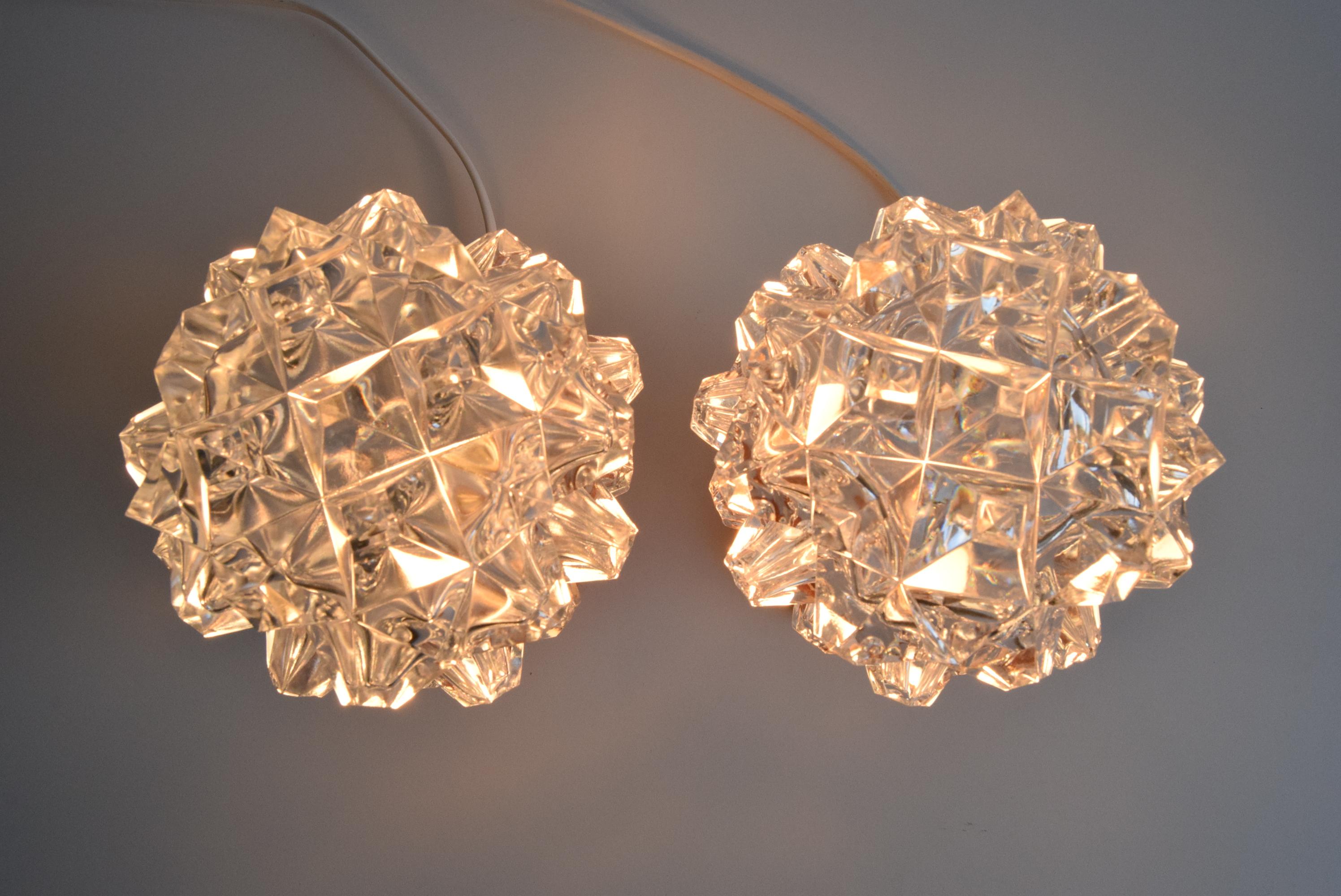 A pair of table or wall lamps from the middle of the century/ Kamenický Šenov For Sale 4