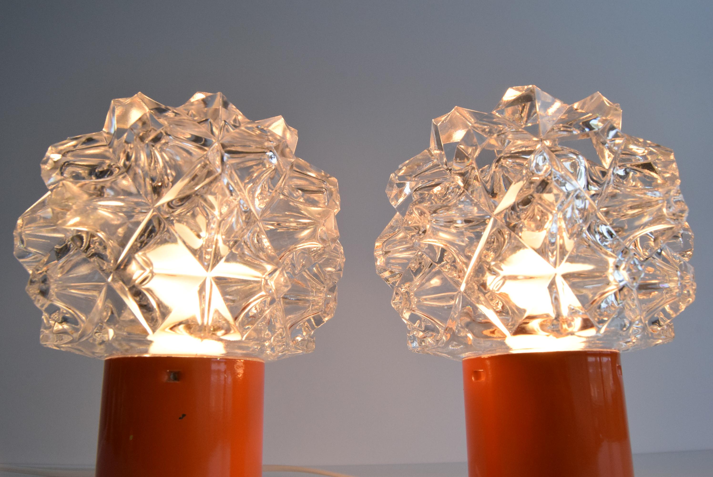 A pair of table or wall lamps from the middle of the century/ Kamenický Šenov For Sale 5