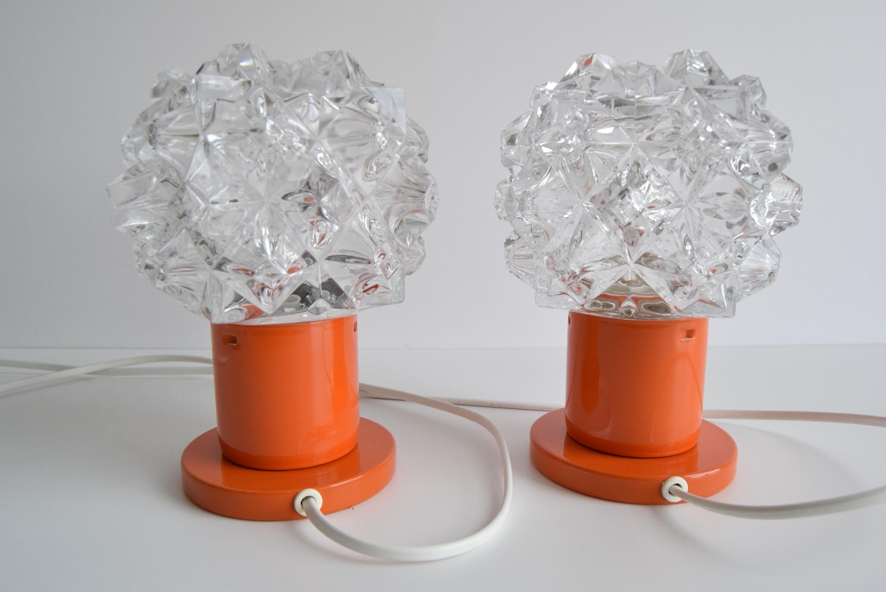 A pair of table or wall lamps from the middle of the century/ Kamenický Šenov For Sale 7