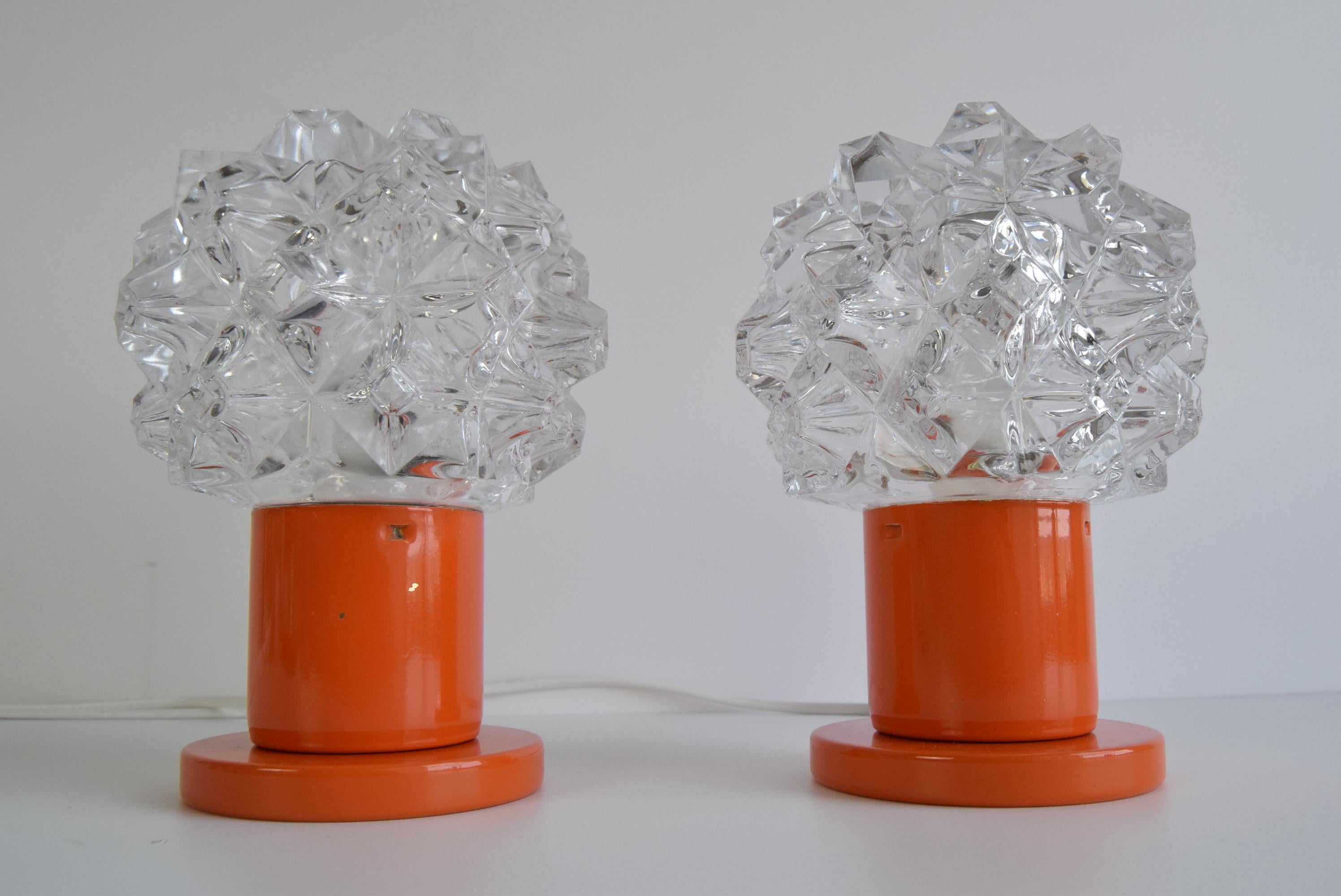 Mid-Century Modern A pair of table or wall lamps from the middle of the century/ Kamenický Šenov For Sale
