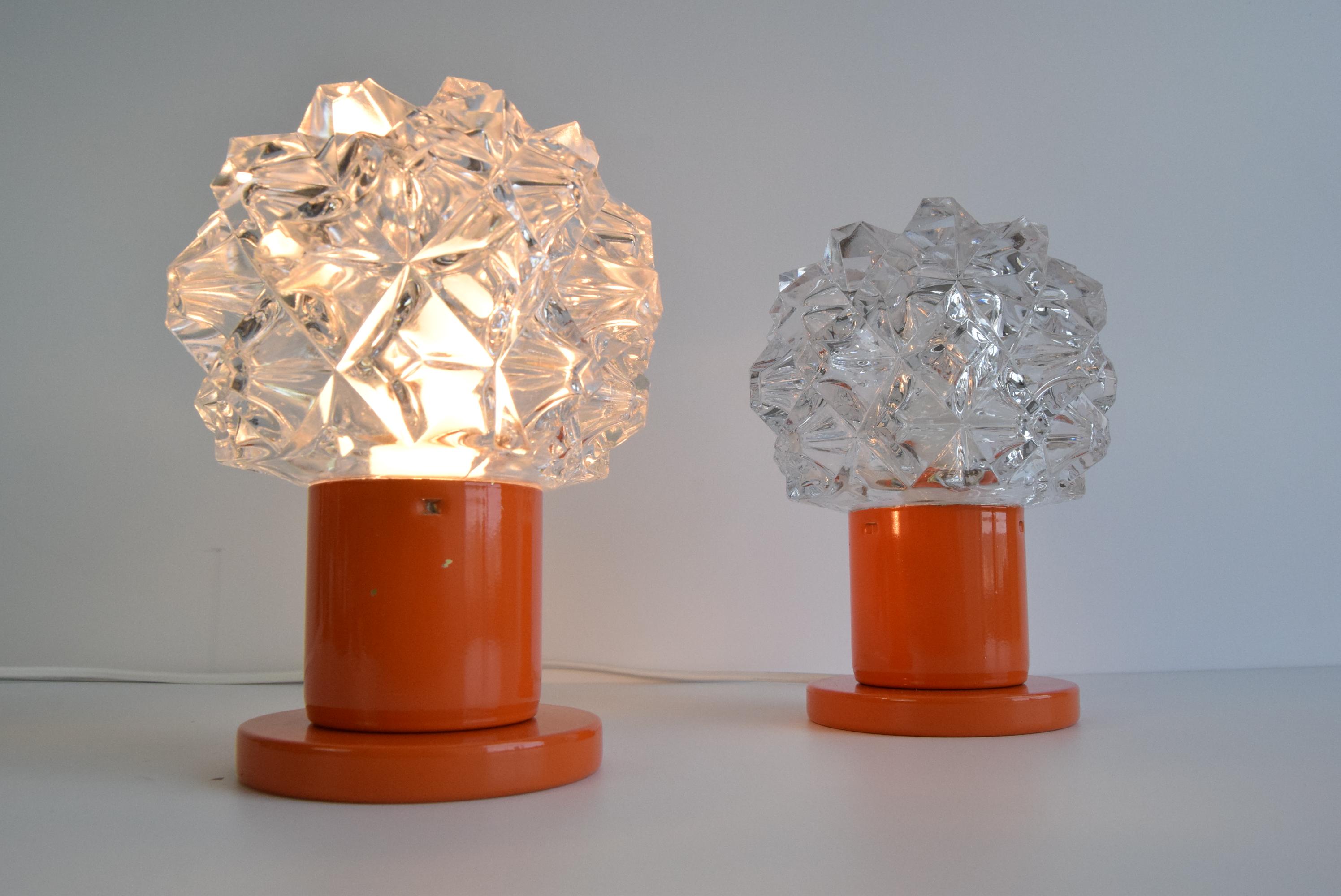 A pair of table or wall lamps from the middle of the century/ Kamenický Šenov For Sale 1