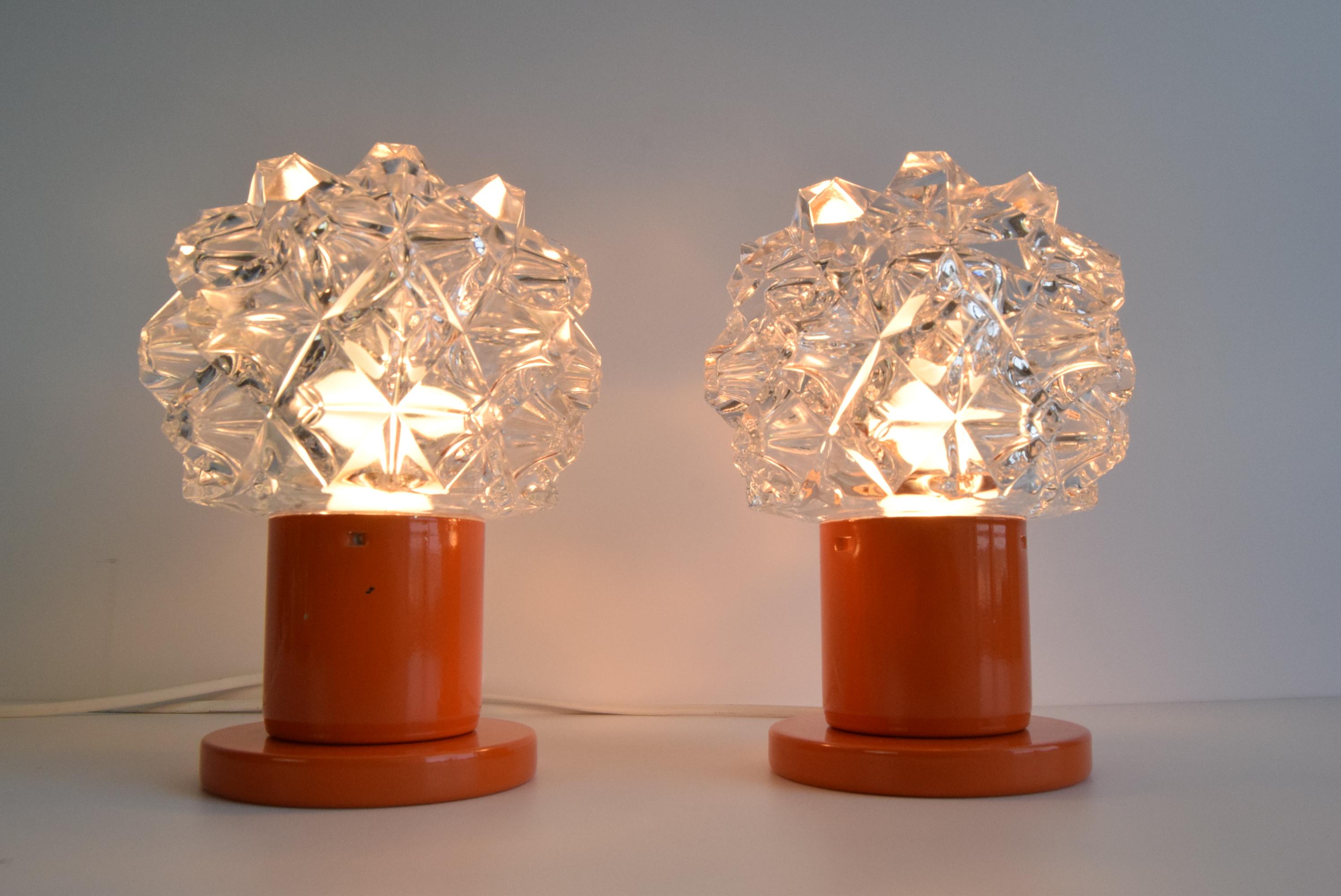A pair of table or wall lamps from the middle of the century/ Kamenický Šenov For Sale 2