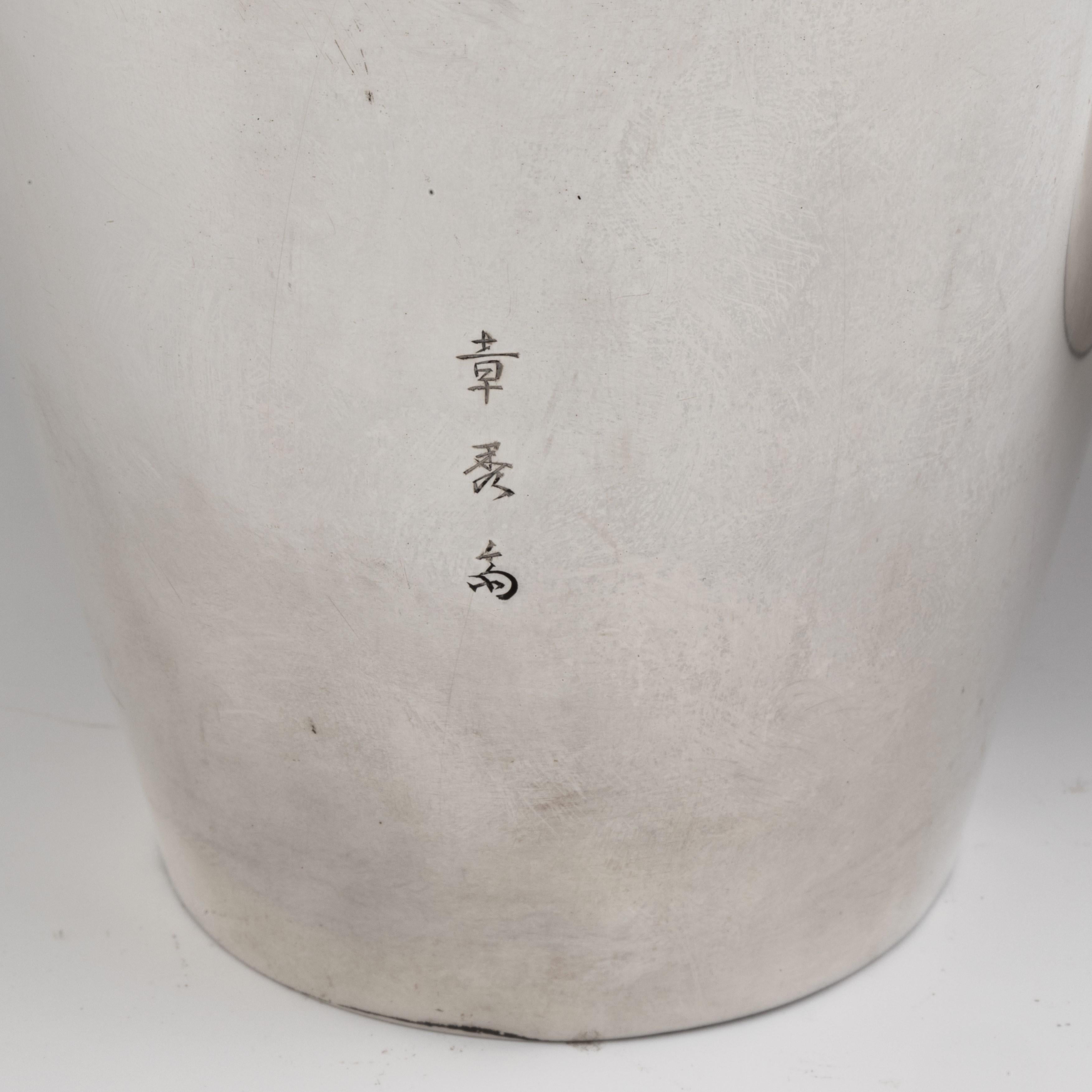 Early 20th Century Pair of Taisho Period Silver Vases